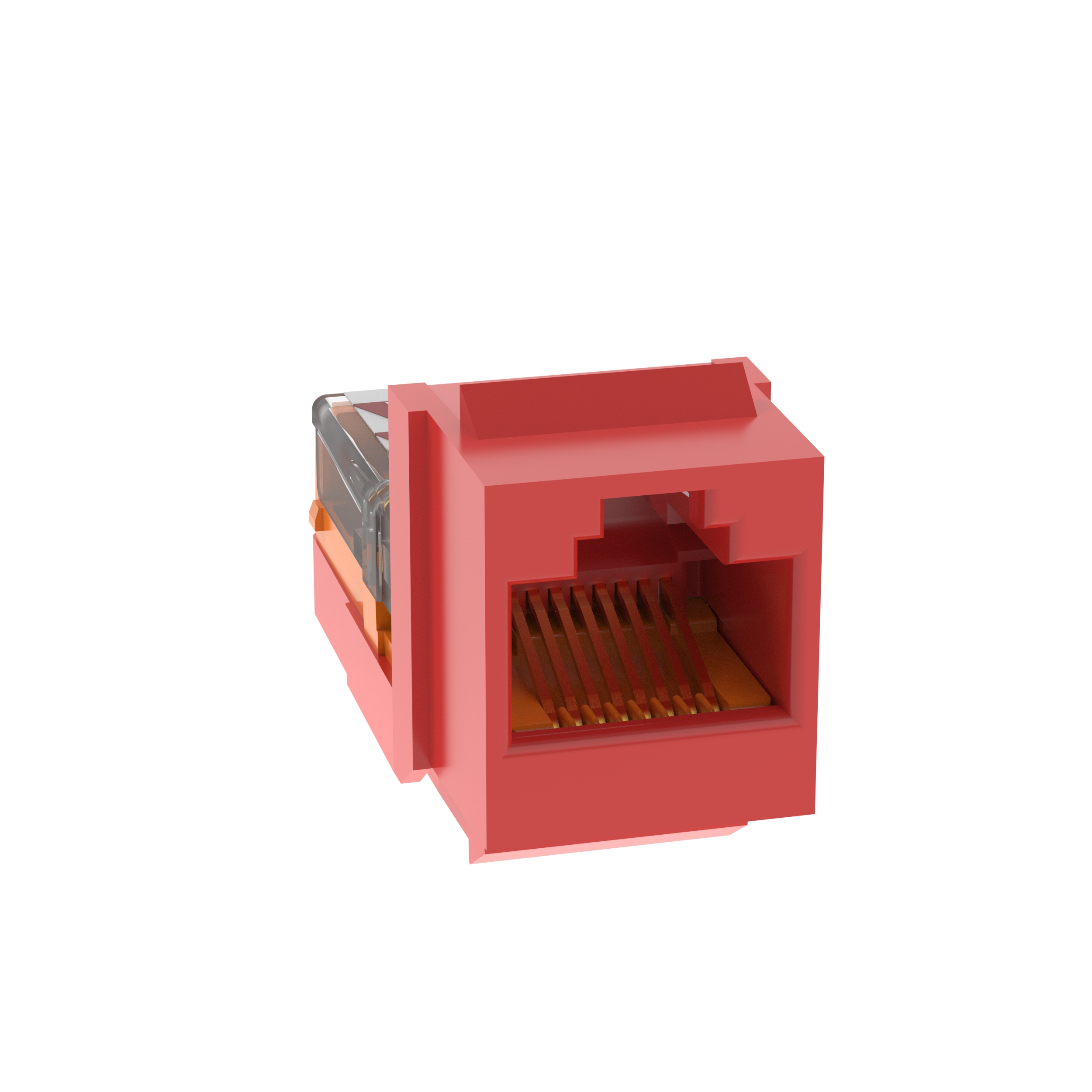 Keystone Cat 5e Kurşun Çerçeve Jakı, Kırmızı - 25'li Paket