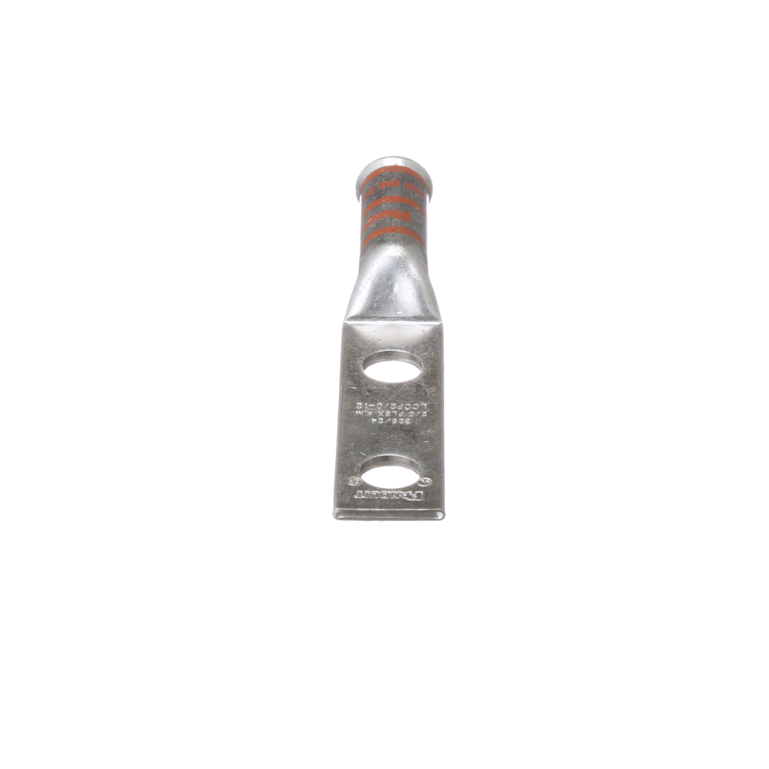 Cosse 2/0 AWG Cu;2 trous 1/2″;espacement 1,75″;fût long;entrée tulipée;Cdt.10 Cosse 2/0 AWG Cu;2 trous 1/2″;espacement 1,75″;fût long;entrée tulipée;Cdt.10