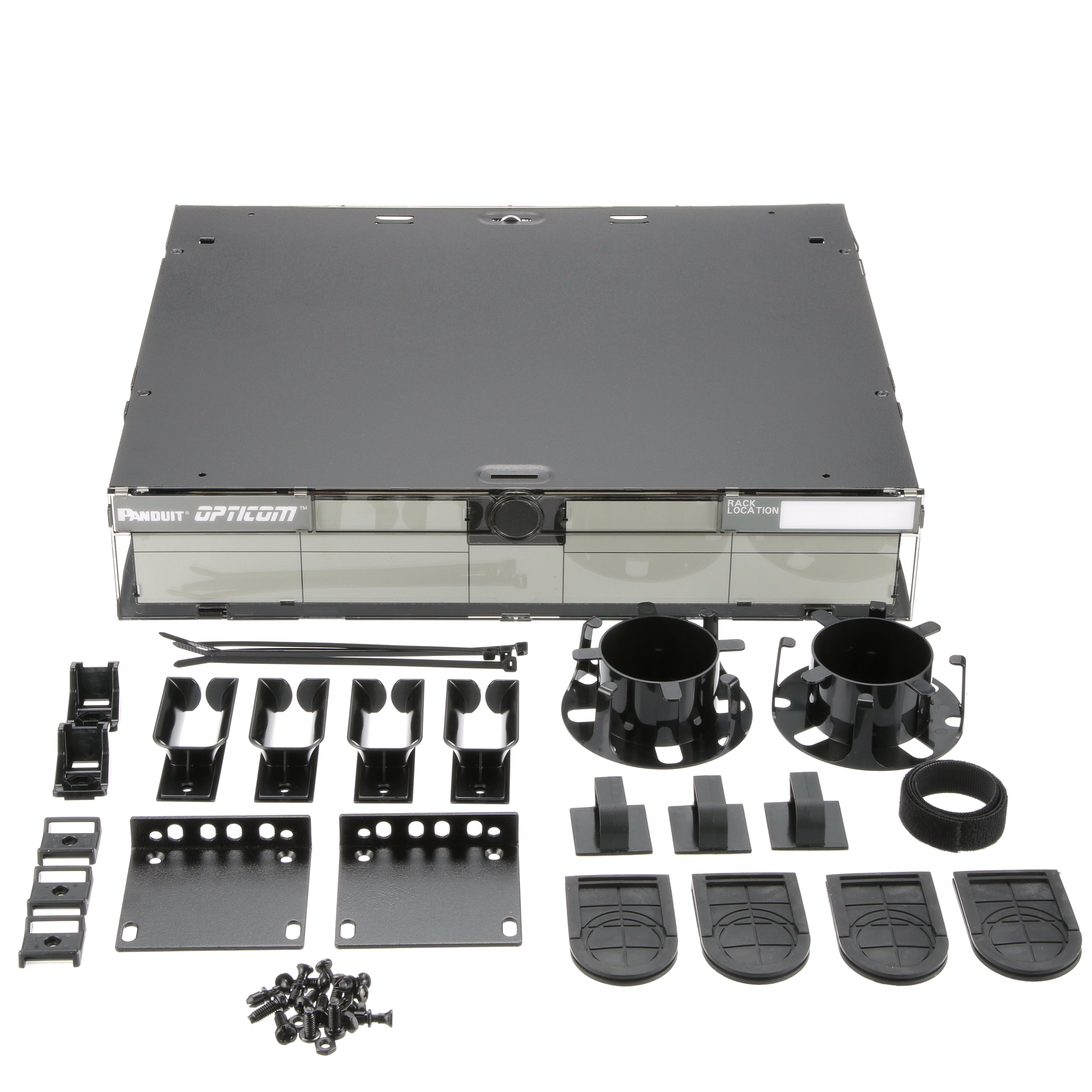 Opticom® Raf Montaj Kutusu, Siyah, 2 RU, 6 FAP/Kaset Yuvası
