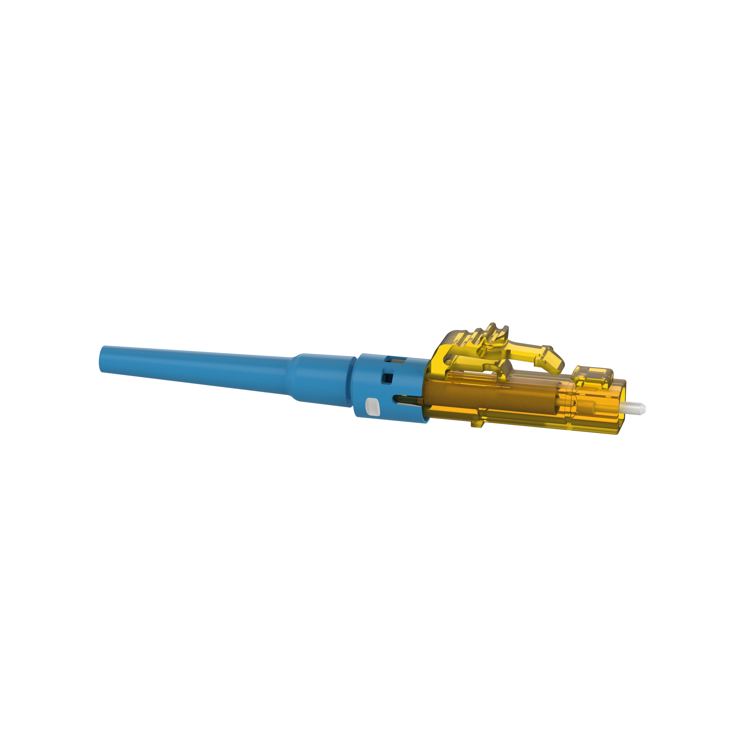 Cam Tarzı LC Simplex, 9µm OS1/2, Mavi Çorap (100 Adetlik Paket)
