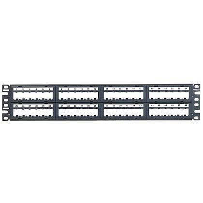 Yama Paneli, 48 Port, 2 RU, Siyah, etiketli