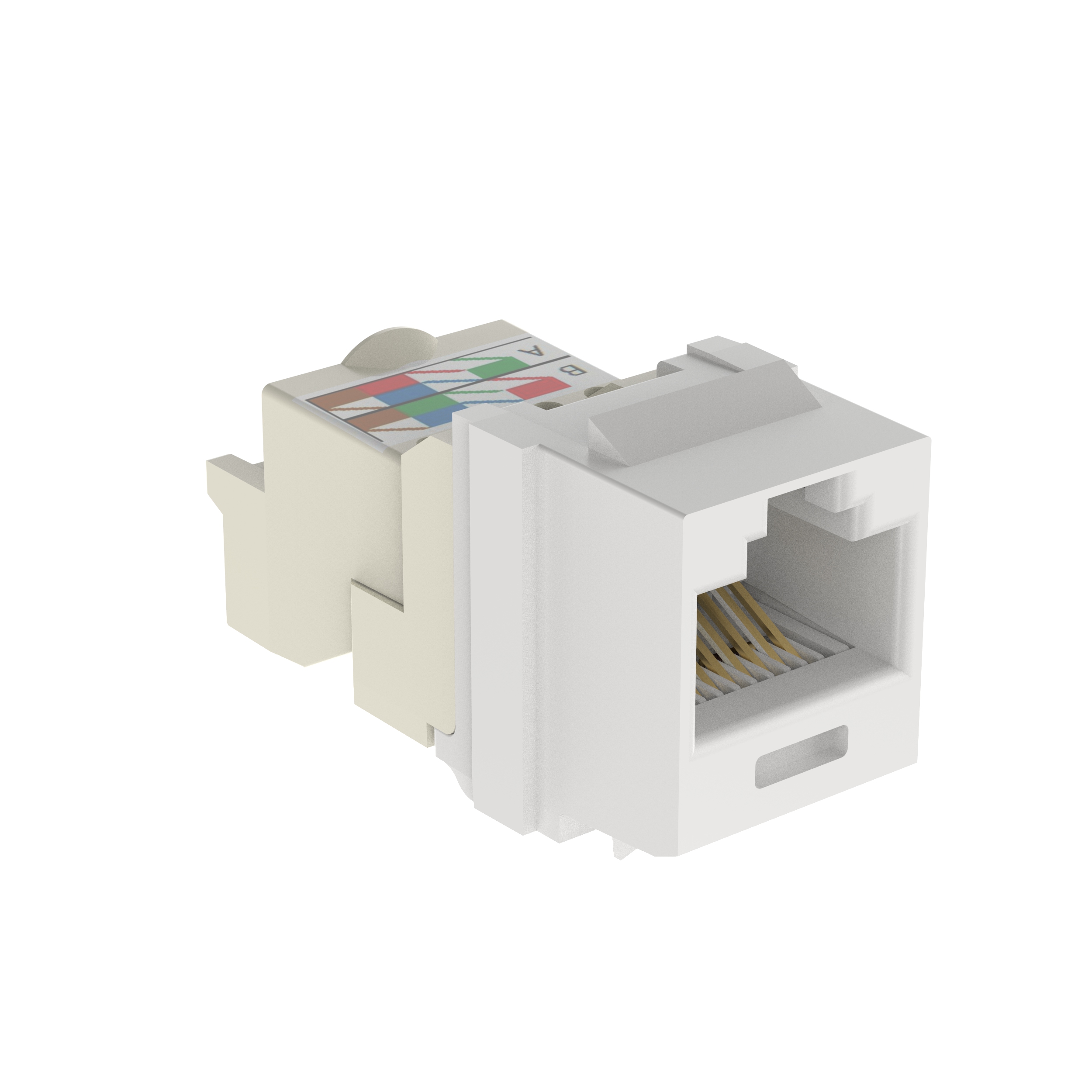 UTP RJ45 Cat 6 Keystone Jack Module, White