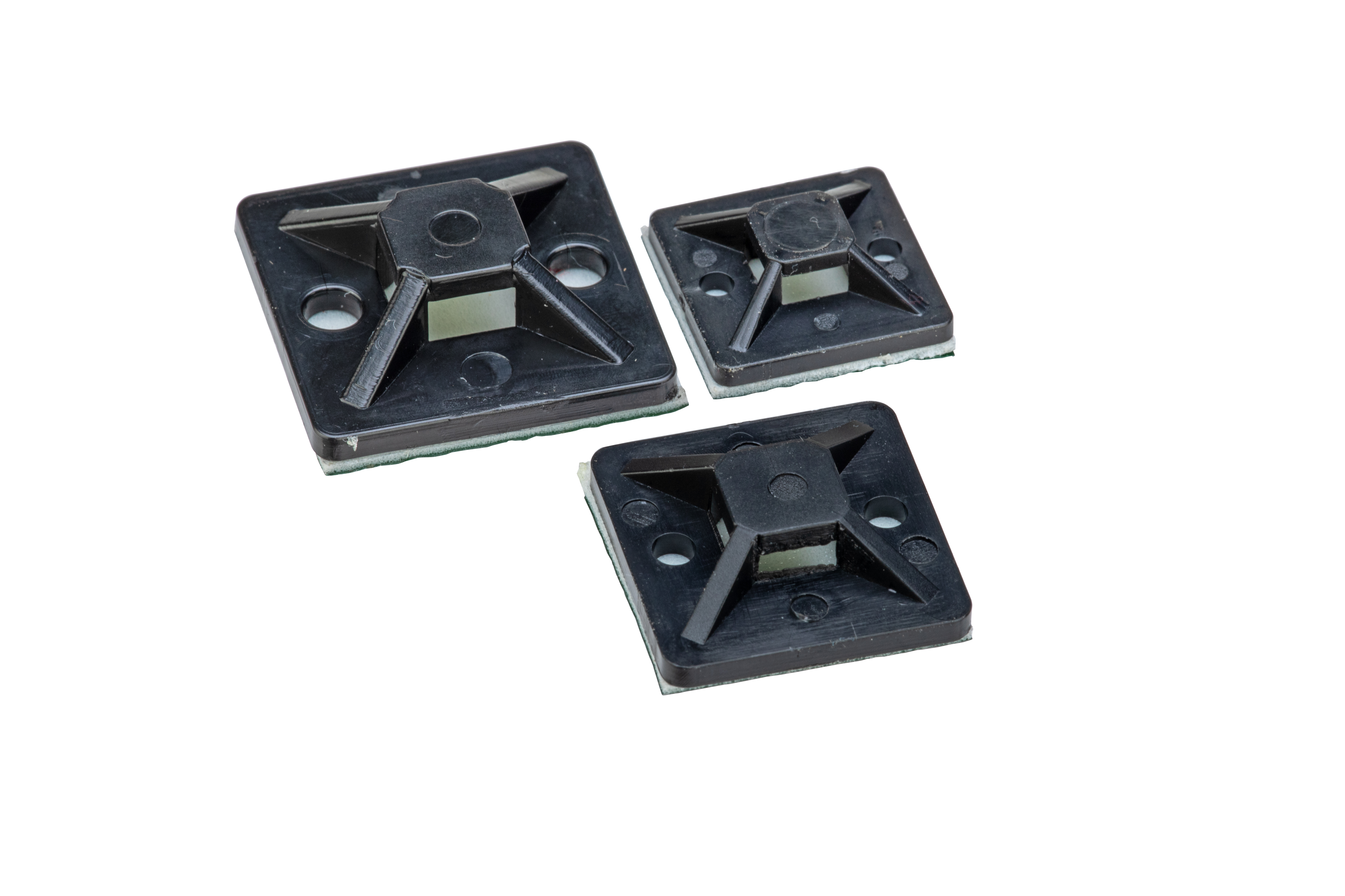 Kablo Bağı Montajı, Siyah, PA 6.6, Kauçuk Yapışkanlı, 25x25mm, 30'lu Paket