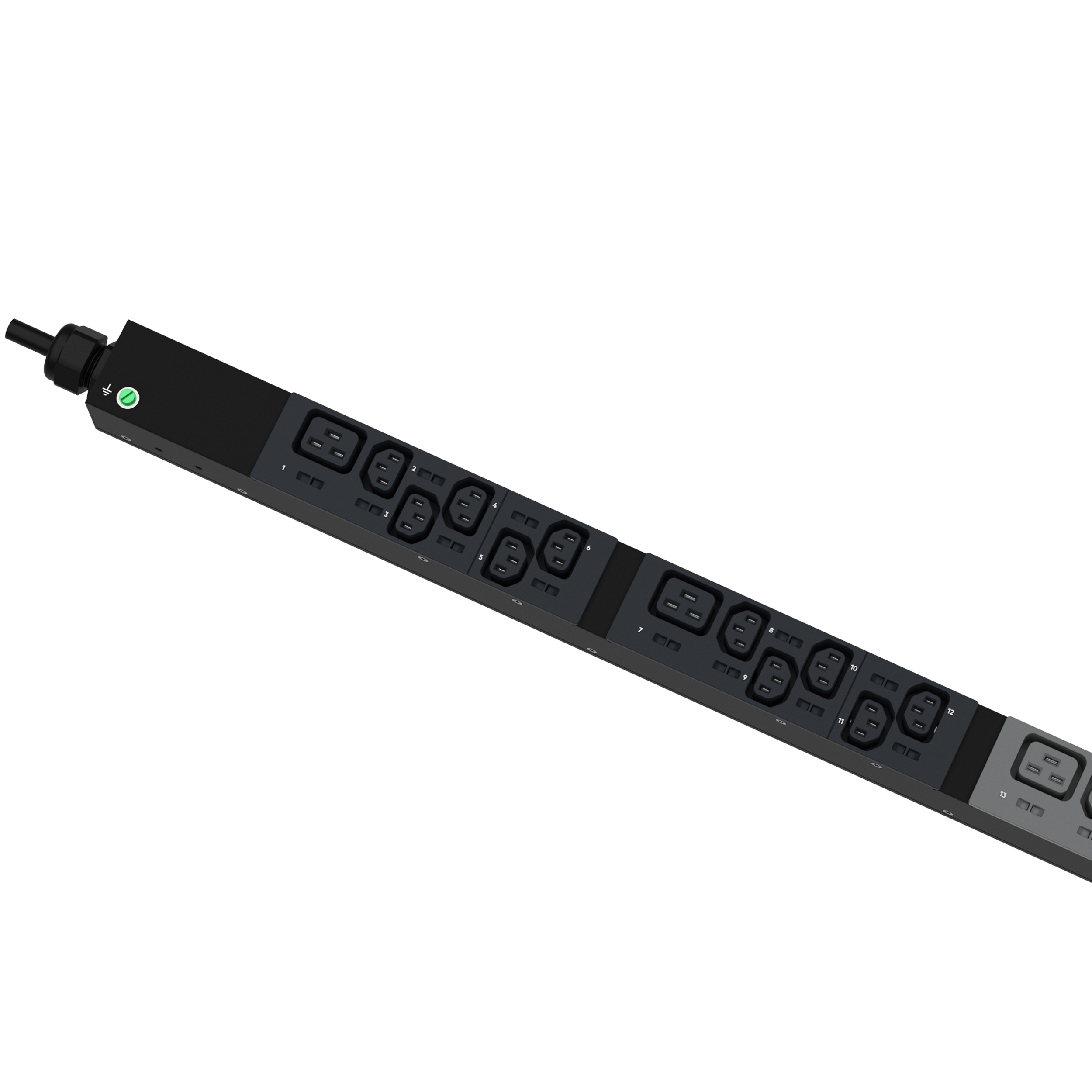 MPO Güç Dağıtım Birimi, 16AMP, 400V, (30)C13, (6)C19, IEC 60309 3P+N+E 6h 16A (IP44)