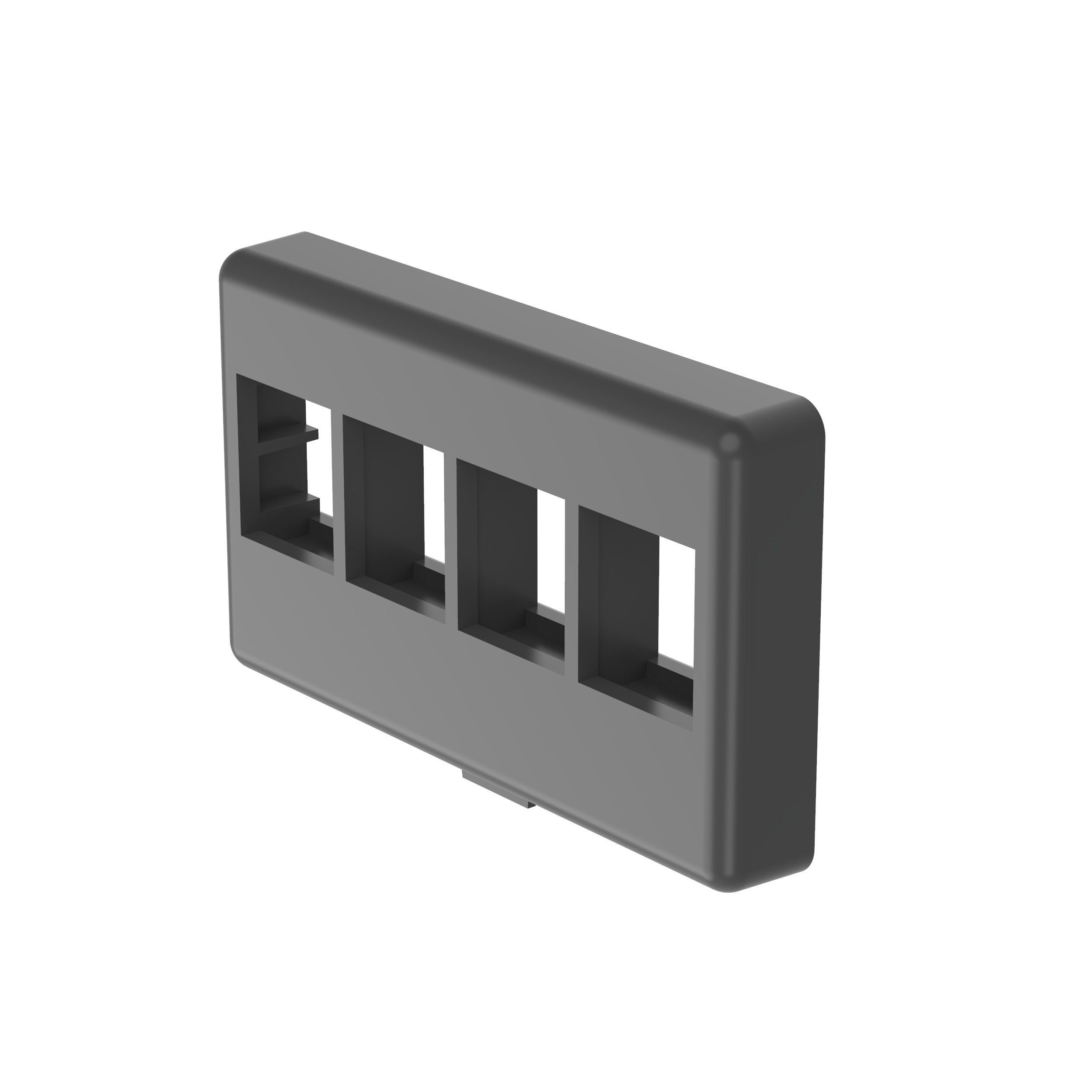 NetKey® Mobilya Yüz Paneli, 4 Port, Siyah