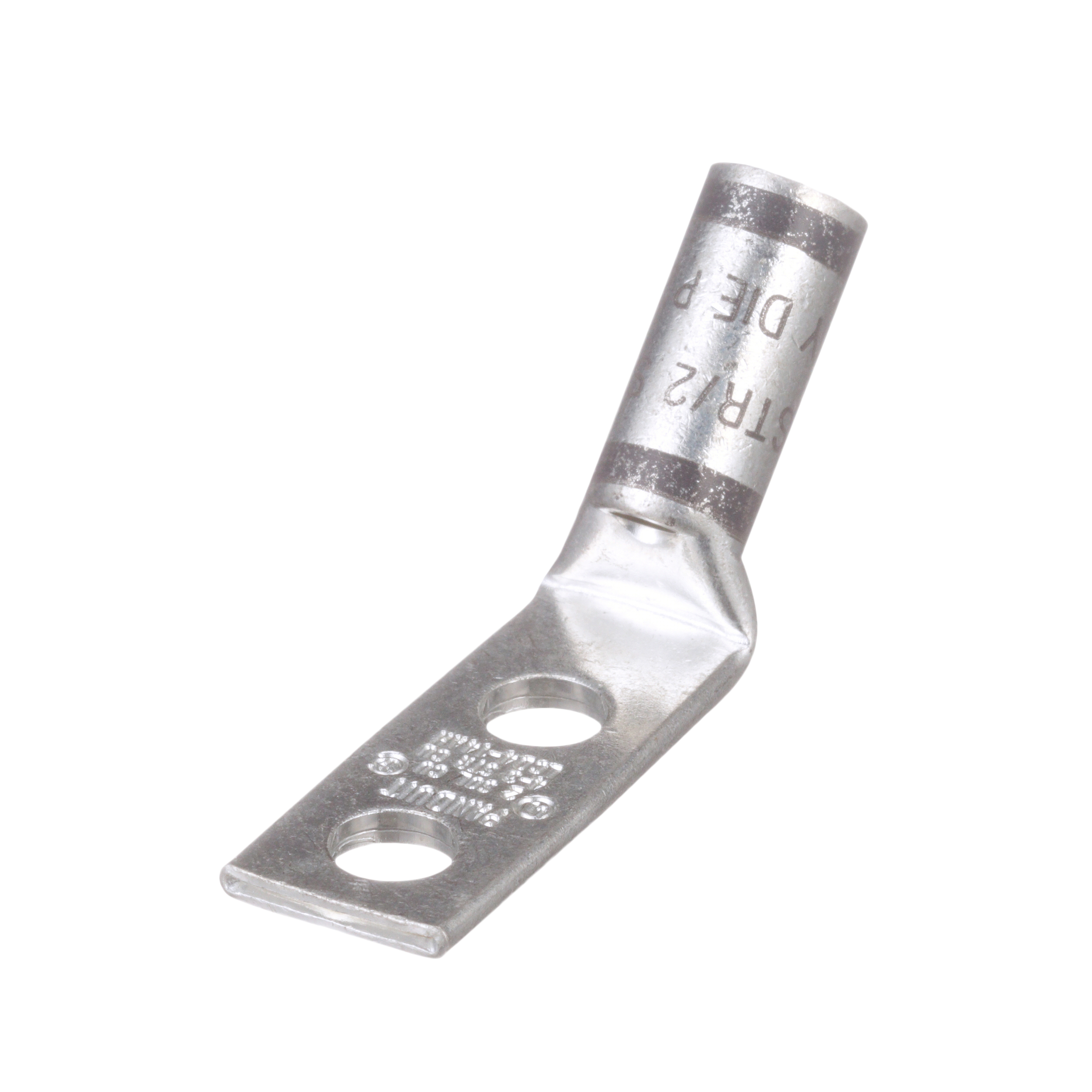 Bakır Standart Namlu Sıkıştırma Muhafaza, 2 Delikli, 4-3 AWG Bükülü, 1/4 Somun, 45° Avuç