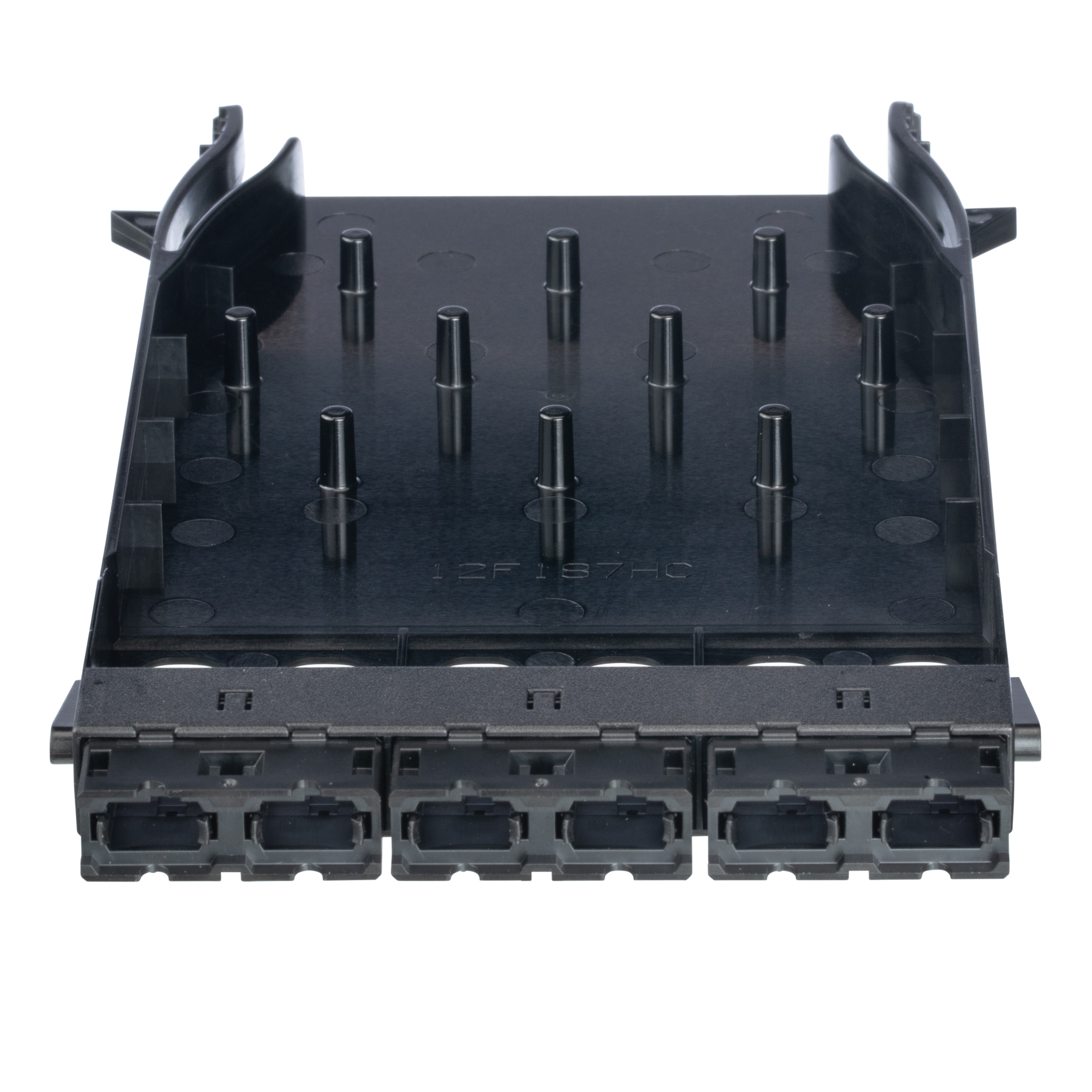 Opticom Tabanı 16 6 Port Fiber Adaptör Paneli MPO-16 Anahtar-Yukarıdan Anahtar-Aşağıya (siyah Adaptörler)