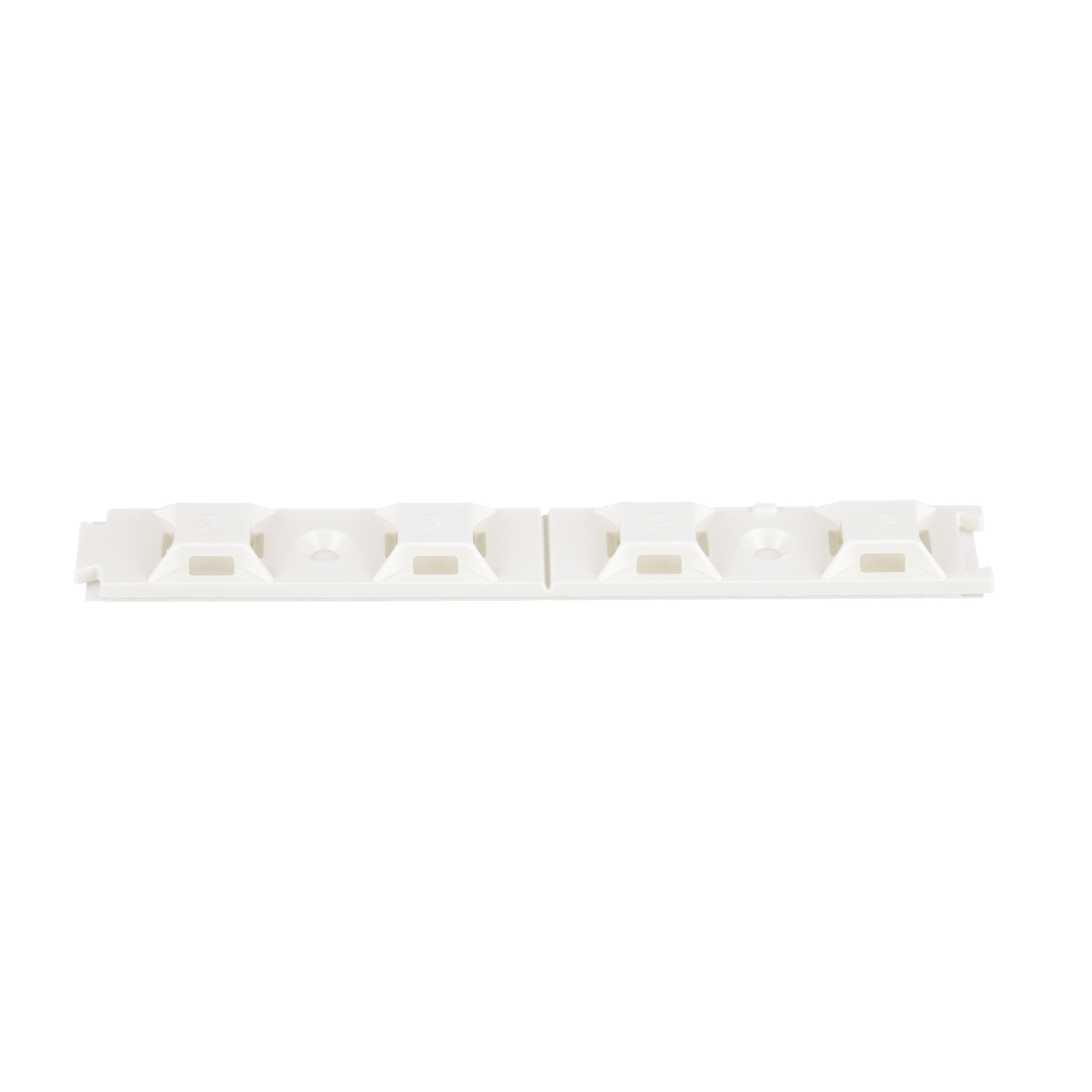 Cable Tie Mount, White, ABS, Rubber Adh., 19x130.3mm, PK100