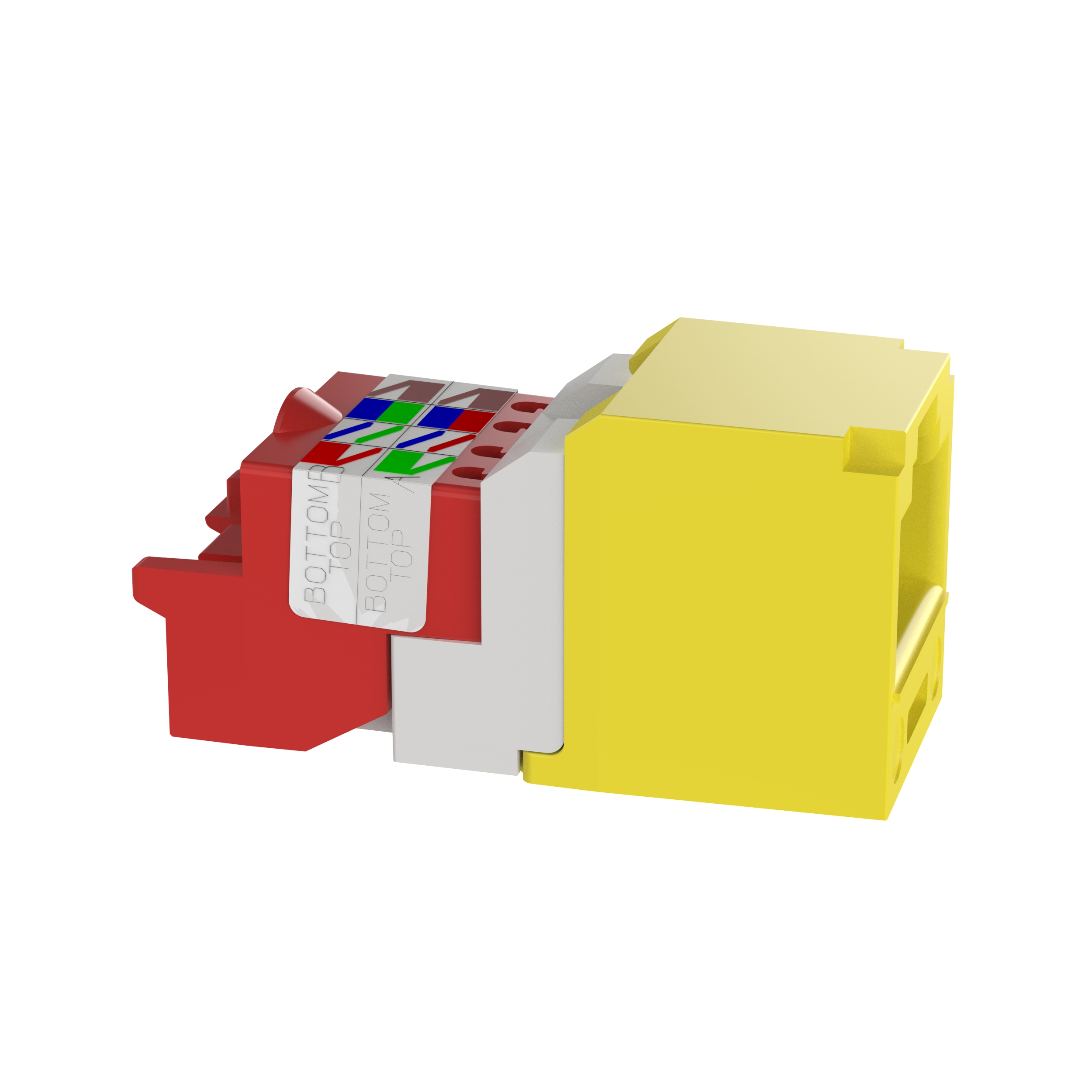 UTP RJ45 Cat 5e TP-Style Jack Module, Yellow