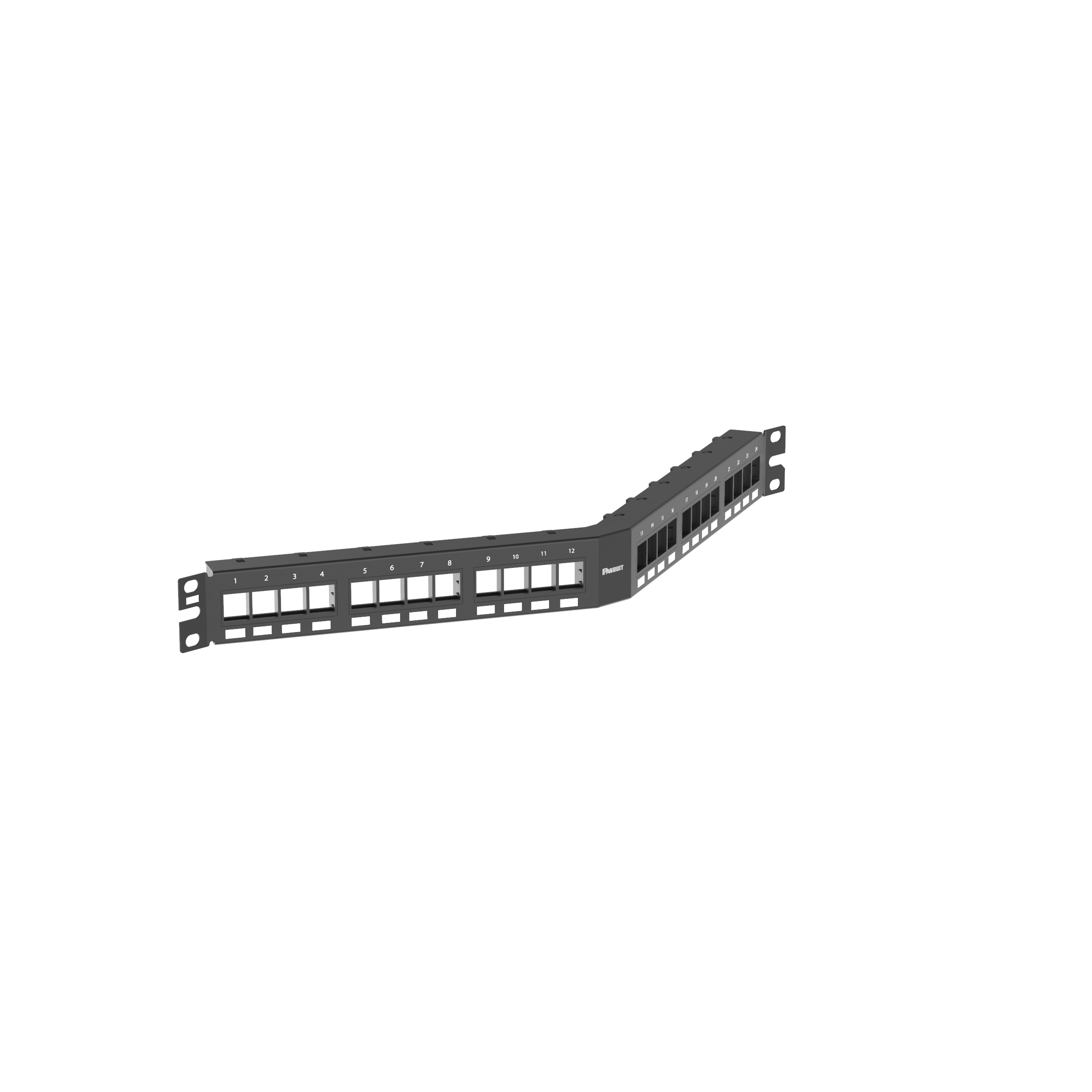 NetKey® Açık Yüzeysel Yama Paneli, 24 Port, 1 RU, Siyah