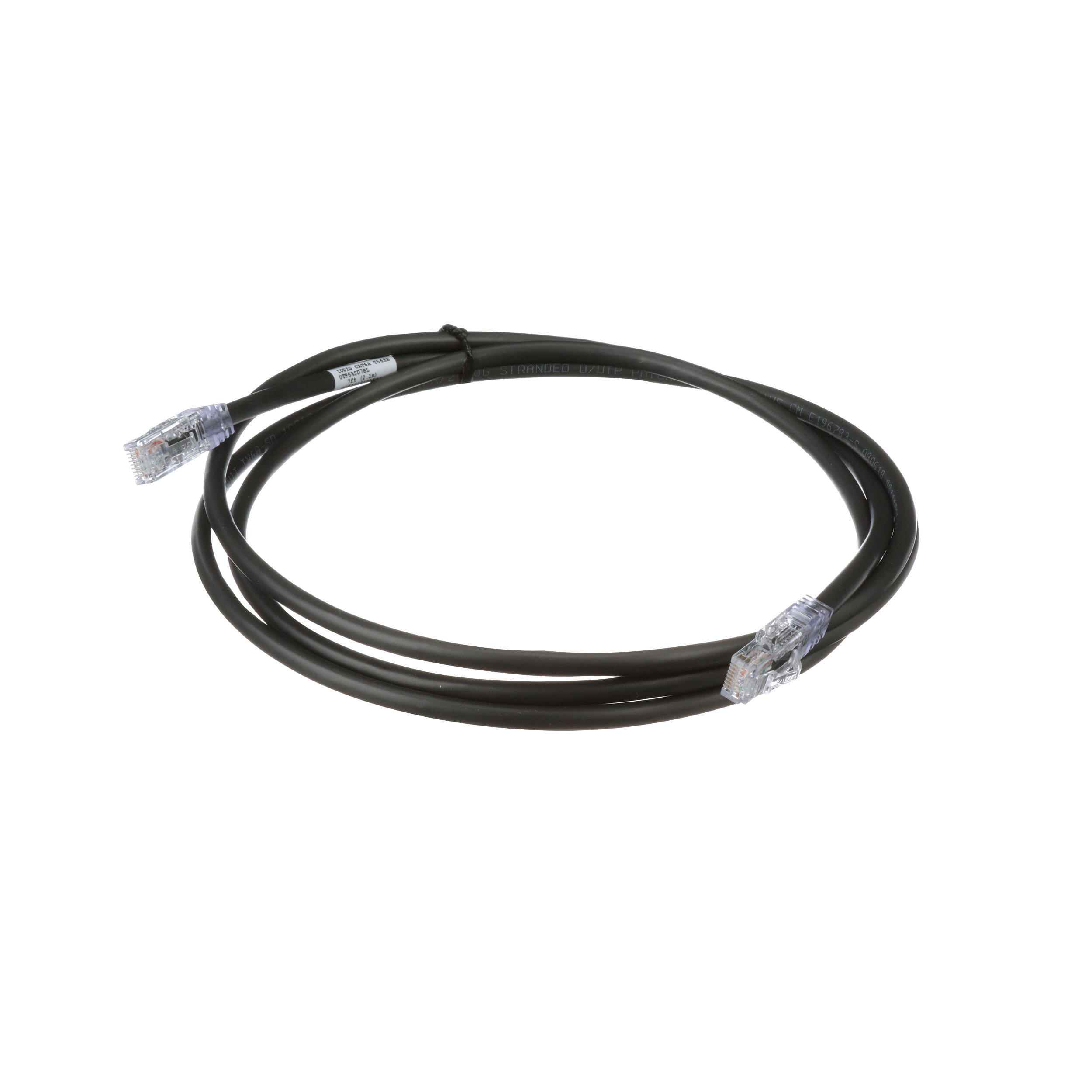 Cat 6A 24 AWG UTP Bakır Yama Kablosu, 0.5 m, Siyah