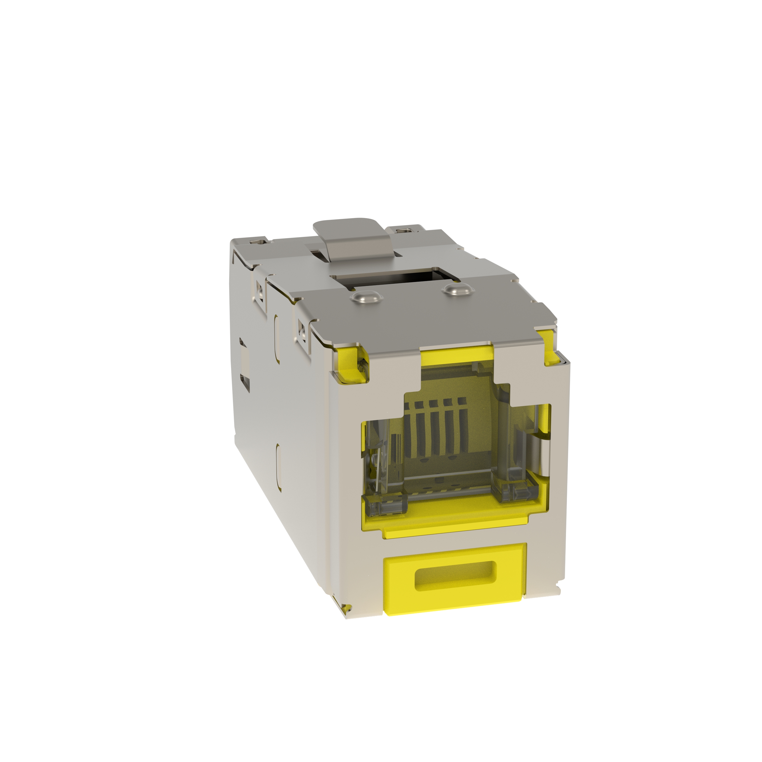 Cat6 Spring Shuttered Jack, Shielded, (Y