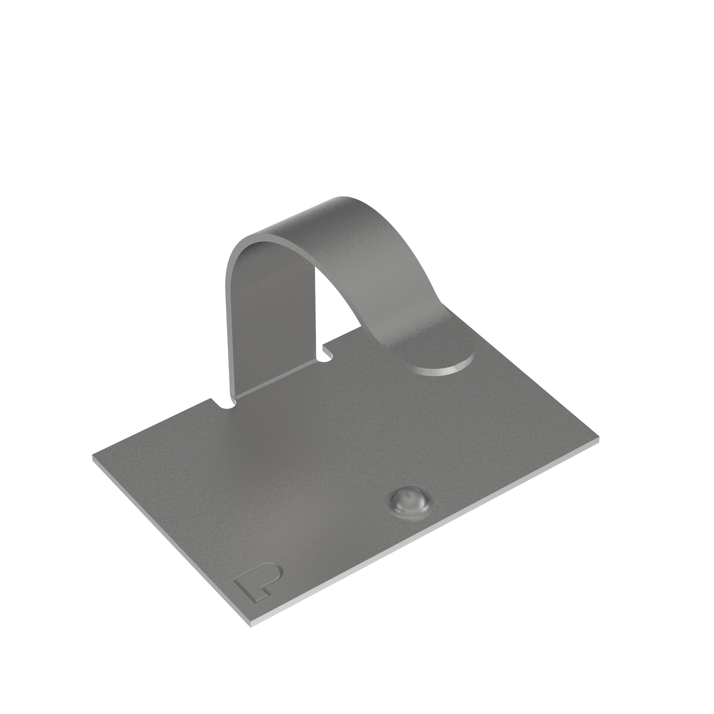 Cord Clip, Silver, Steel, Rubber Adh., 19.6x13.7mm, PK500