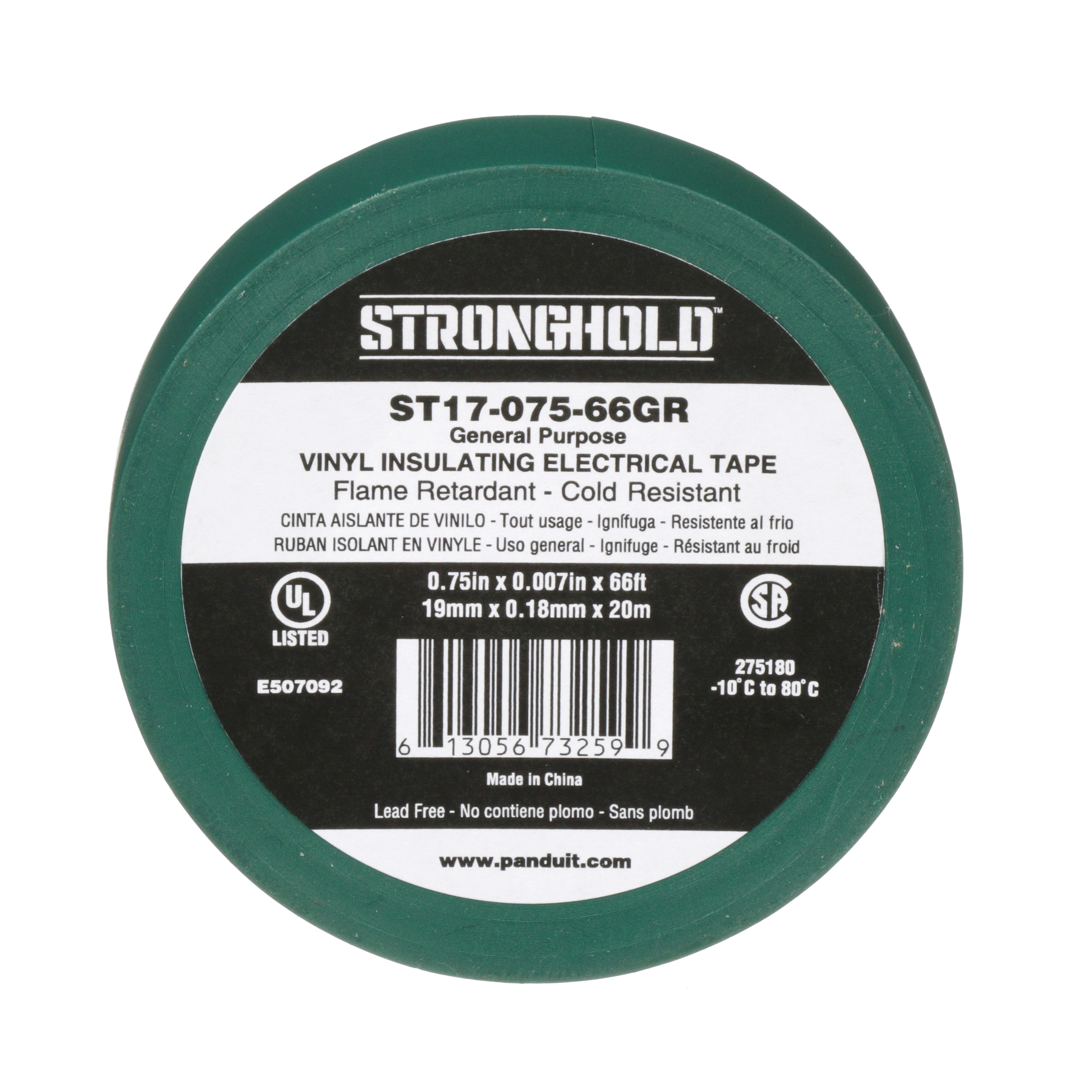 Elektrik Bandı, Yeşil, PVC, Genel Amaçlı, 19.05mm, 0.18mm, 10'lu Paket