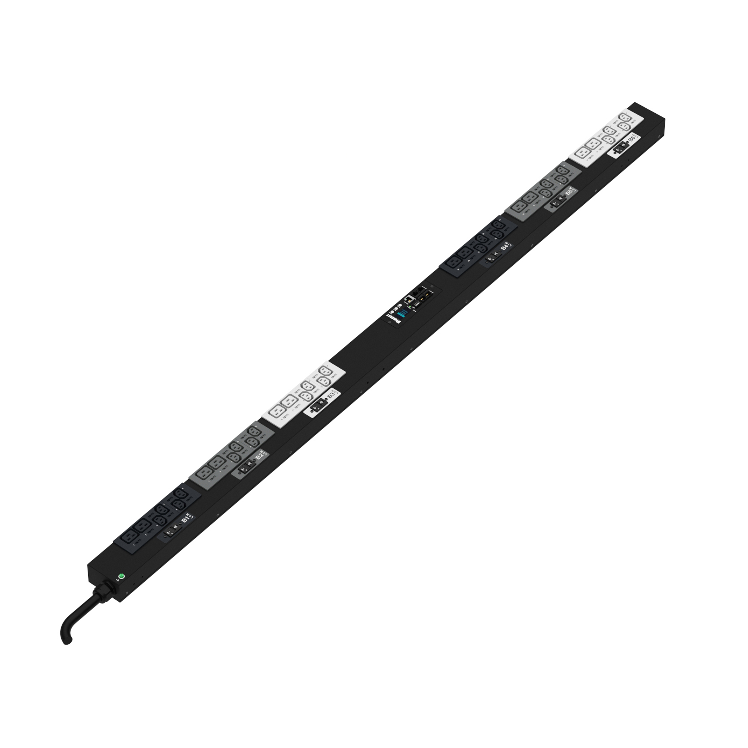 MPO Güç Dağıtım Birimi, 32AMP, 400V, (24)C13, (12)C19, IEC 60309 3P+N+E 6h 32A (IP44)