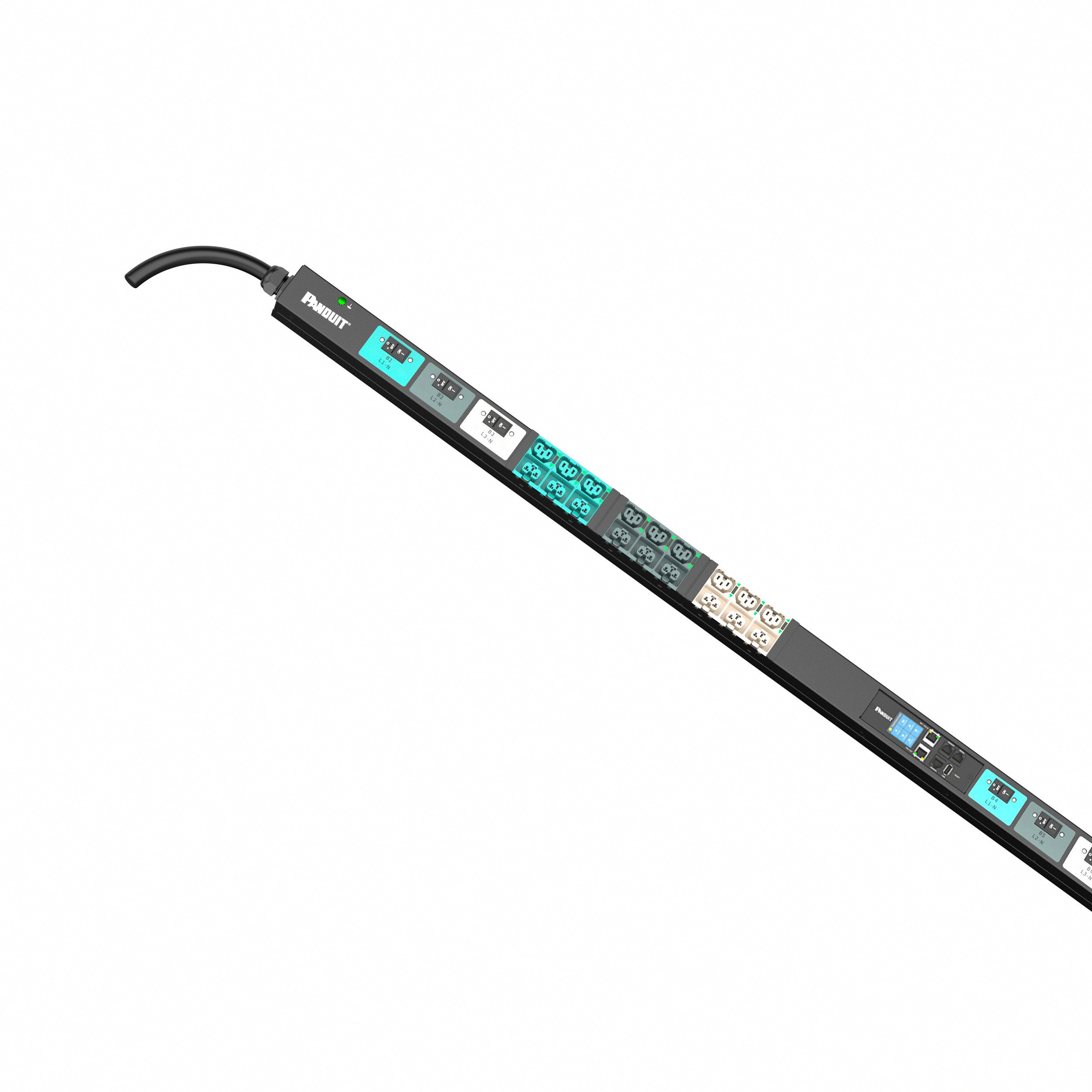 EL2P MSPO PDU, 32/30 AMP, (21)C13/C15, (21)C13/C15/C19/C21, IEC 60309 3P+N+E 6h 32A/30A (IP44), SİYAH