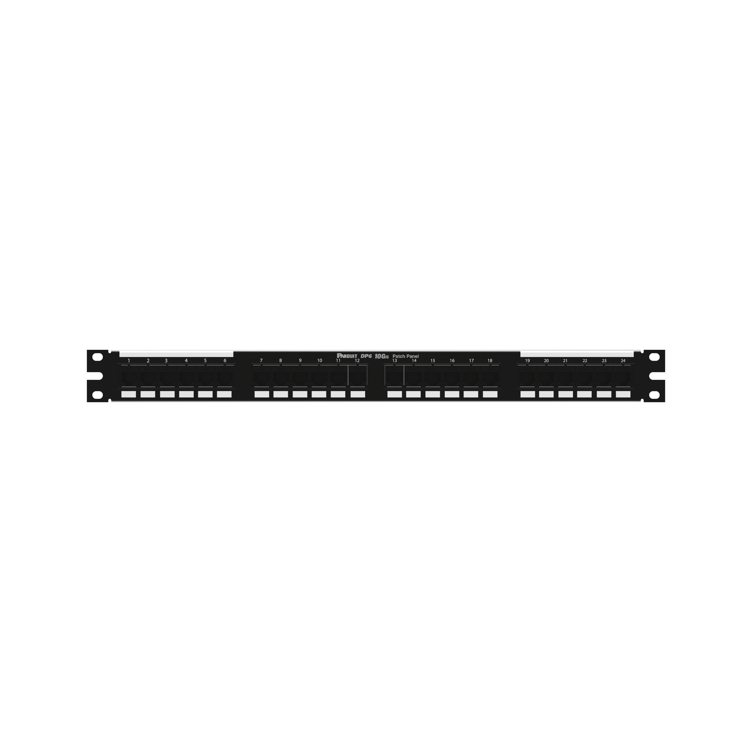 Cat 6A Punched Patch Panel, 24 Port, 1 RU, BL