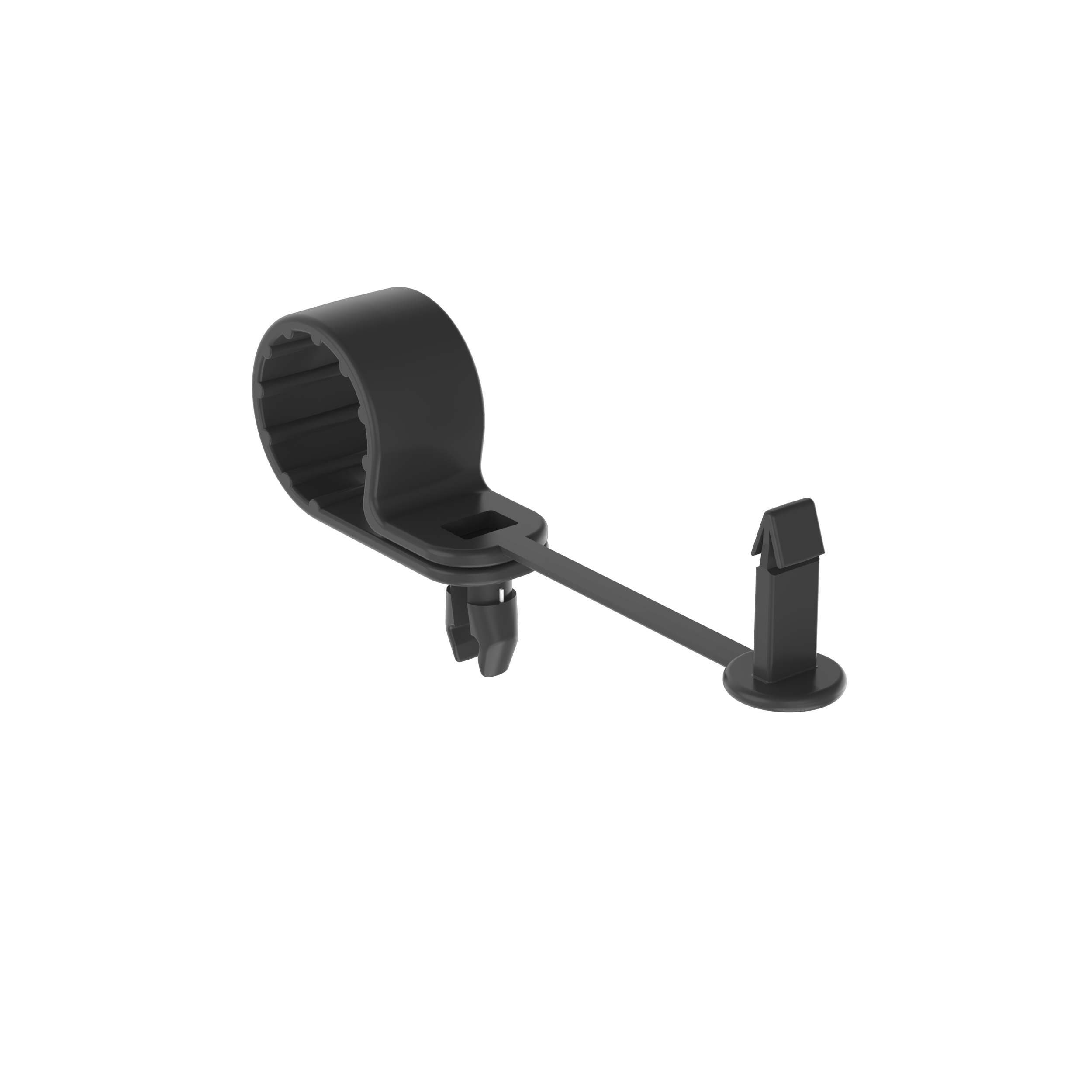 Fixed Diameter Clamp, Black,UV PA6.6,Push Barb,25.8x15.7mm, PK100