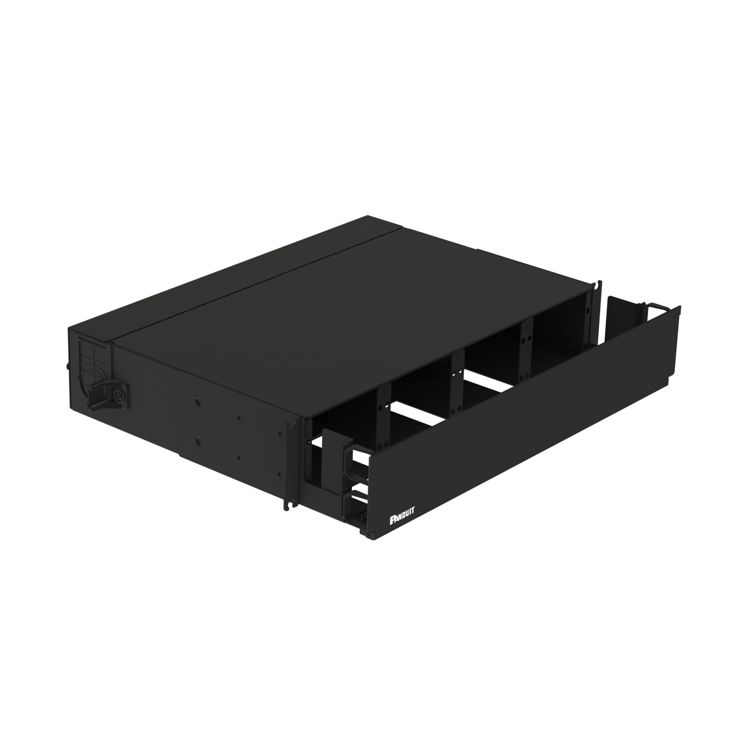 Opticom® Raf Montaj Kapanışı, Siyah, 2 RU, 8 FAP/Kaset Yuvası