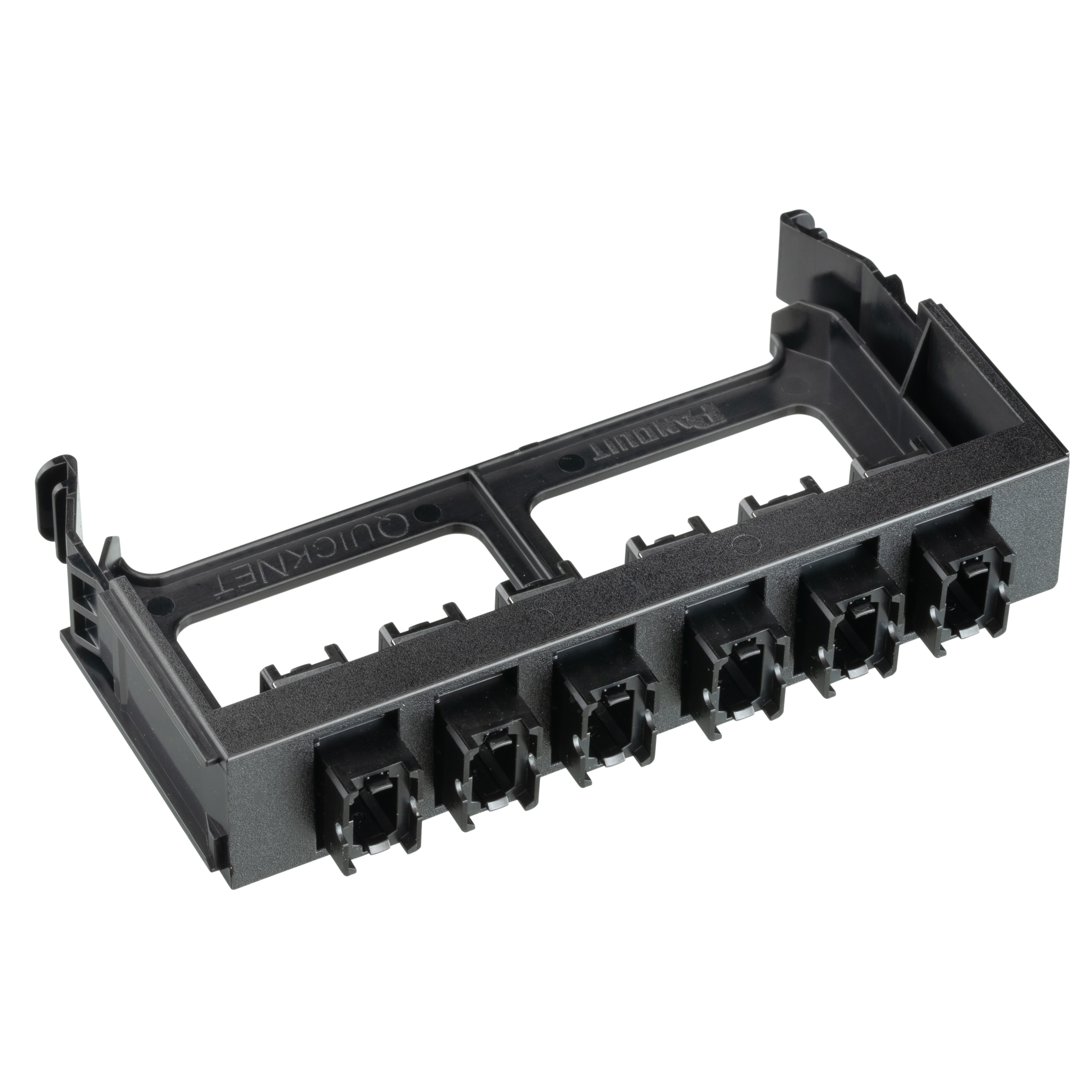 QuickNet™ Tabanı 16 6 Port Fiber Adaptör Paneli MPO-16 Anahtar-Yukarıdan Anahtar-Aşağıya (siyah Adaptörler)