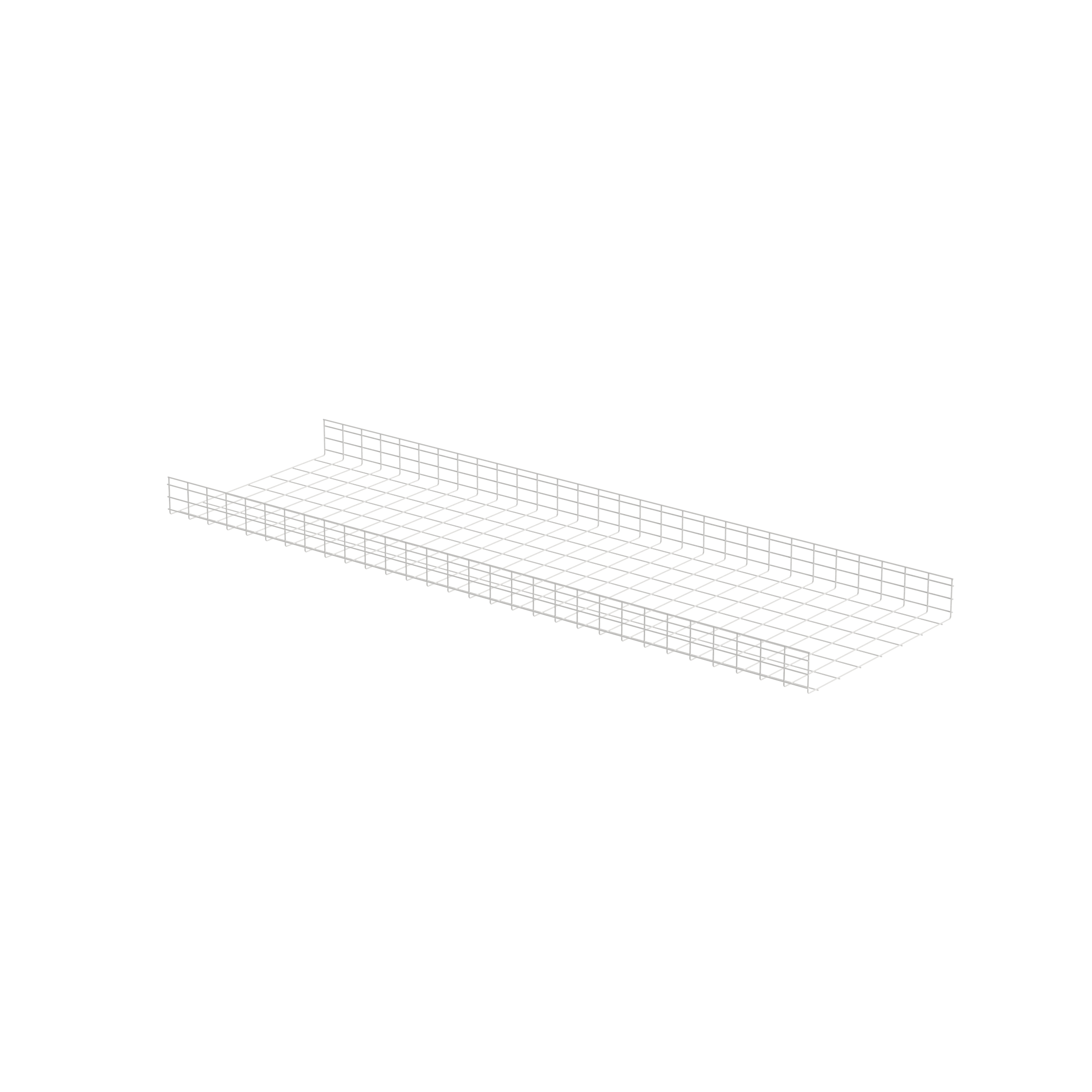 Kablo Sepeti 6" Yükseklik x 36" Genişlik, Beyaz Toz Kaplı