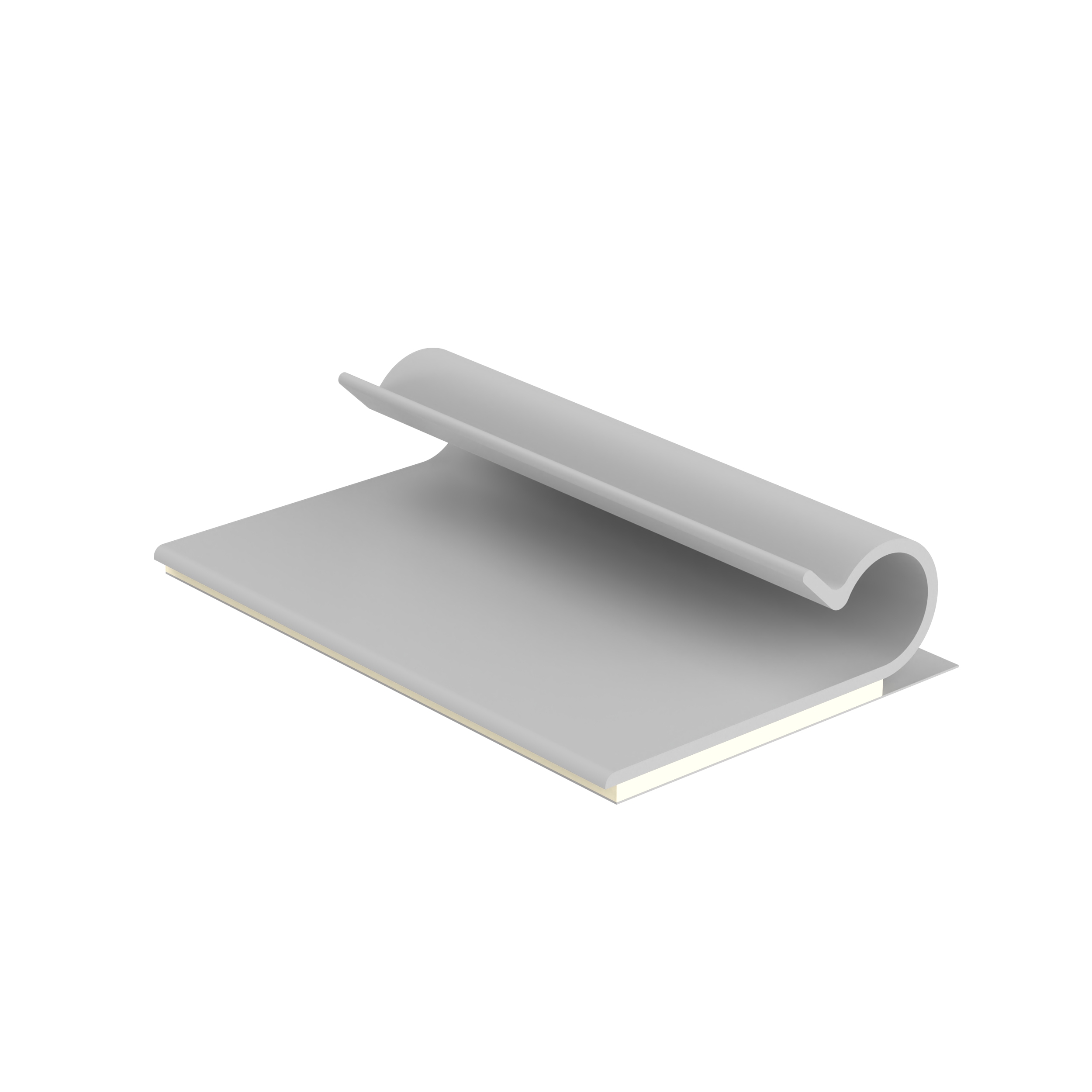 Kablo Klipsi, Açık Gri, PVC, Kauçuk Yapışkanlı, 38.1x24.6mm, 100'lü Paket