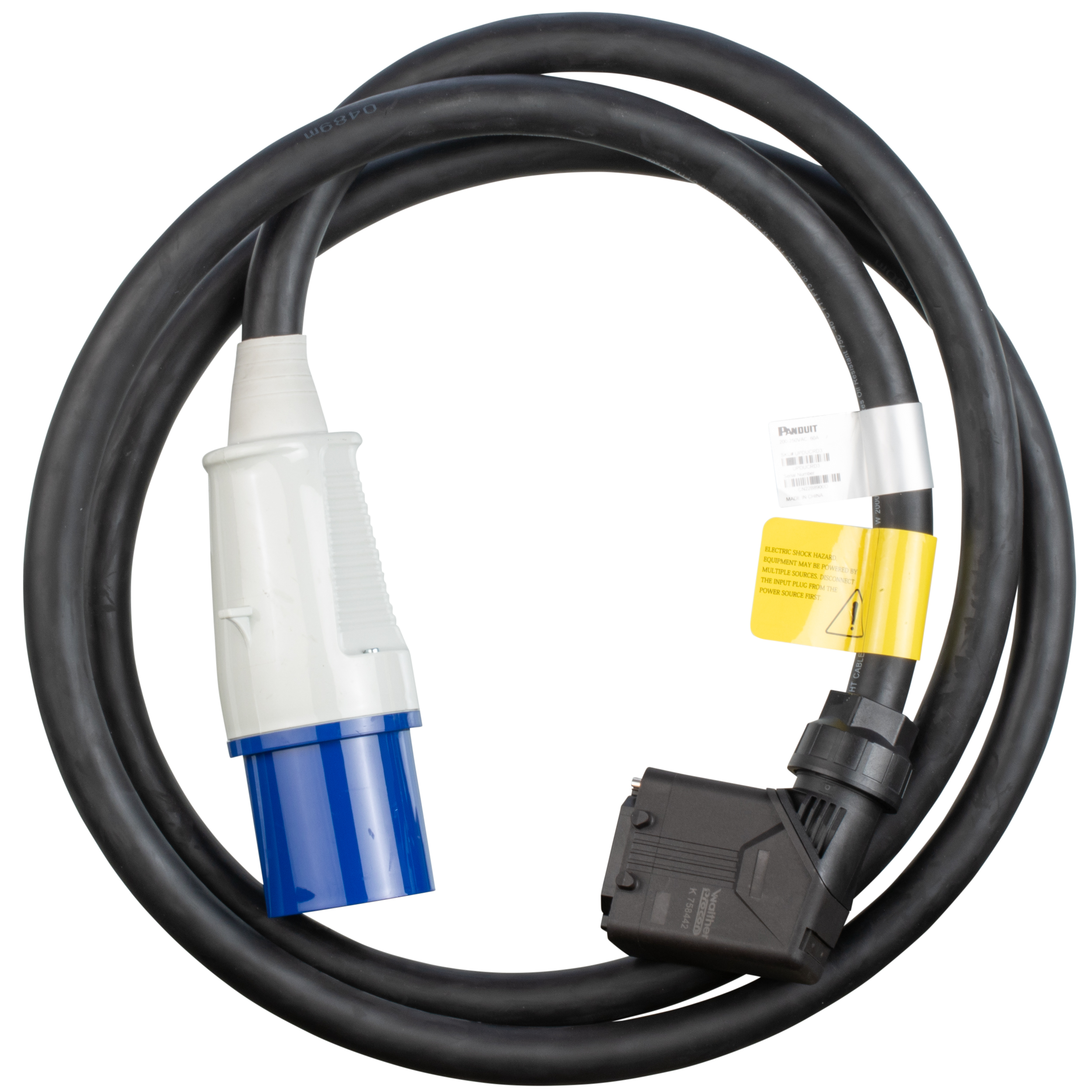 UPDU'ya IEC 60309 3P+E 9h 60A (IP44) uyumlu, KORDON SETİ, 3M (10FT)