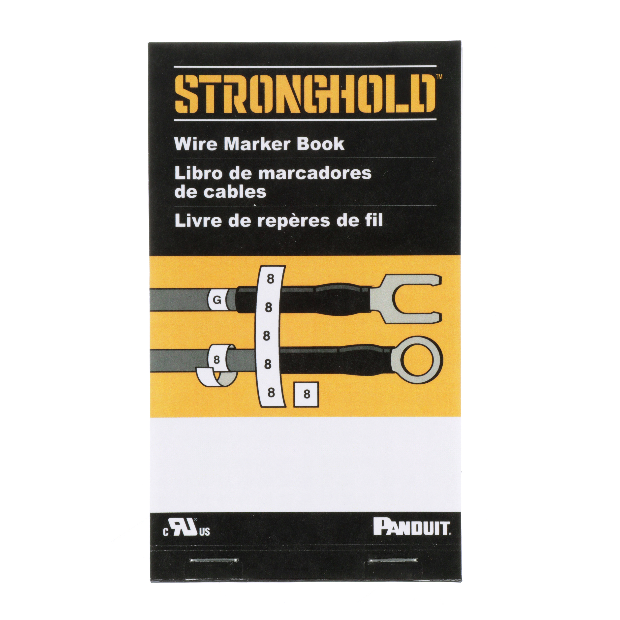 Ön Yazdırılmış Kablo İşaretleme Kitabı, 3, Vinil Kumaş, Beyaz, Siyah, Set