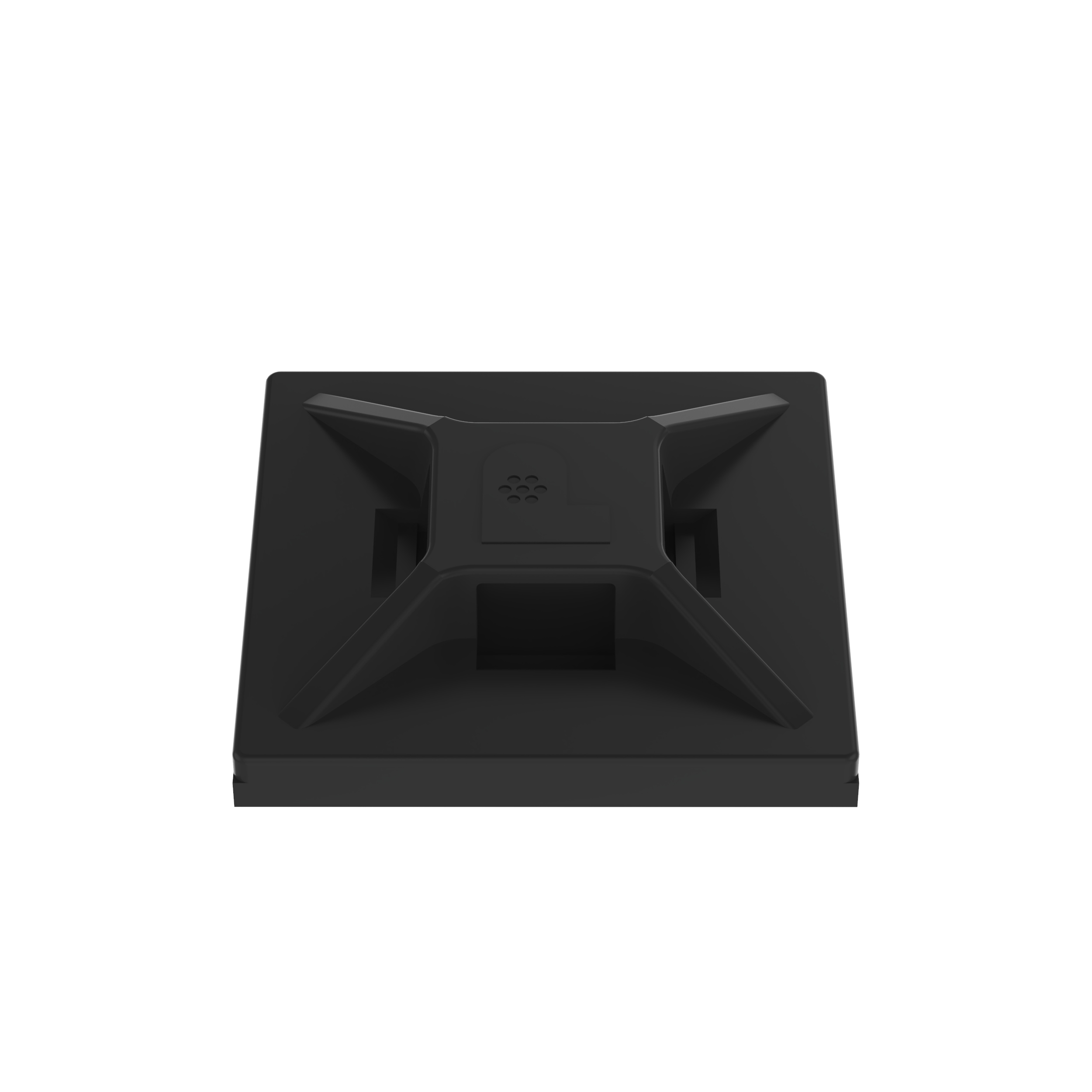 Cable Tie Mount, Black, UV ABS, Acrylic Adh., 19.1x19.1mm, PK500