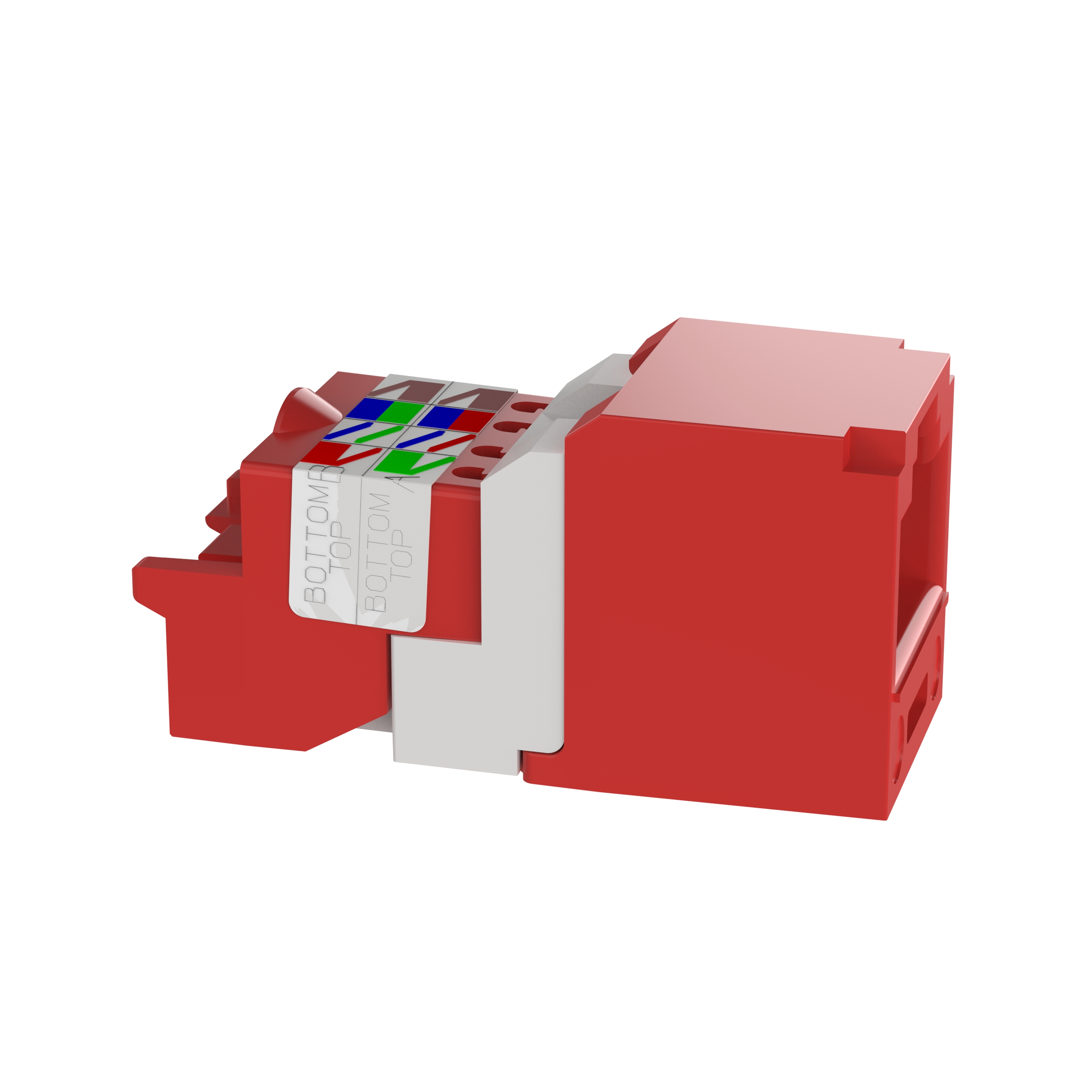 UTP RJ45 Cat 5e TP-Style Jack Module, Red