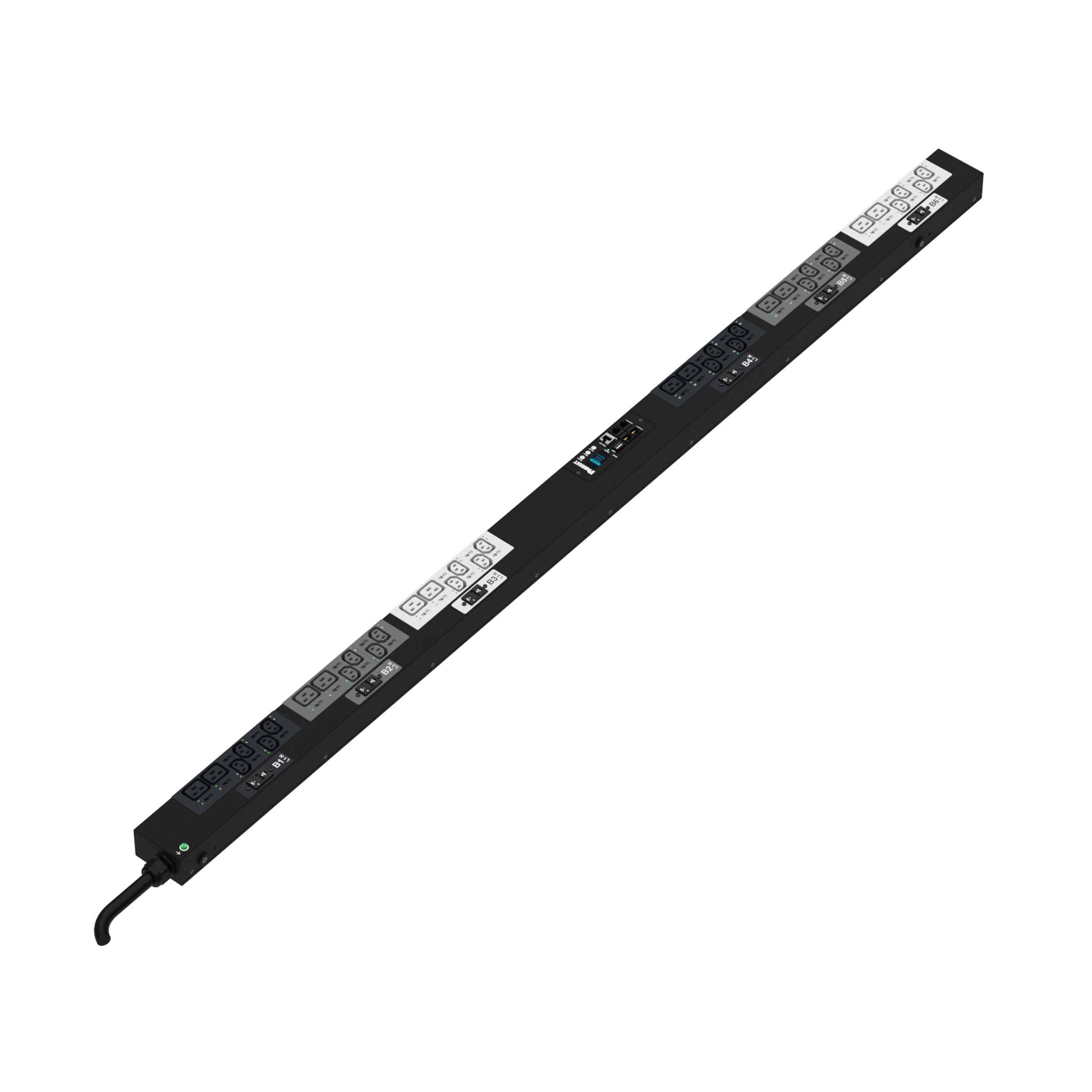 MSPO PDU, 32 Amper, 400 Volt, (24)C13, (12)C19, IEC 60309 3P+N+E 6h 32A (IP44)
