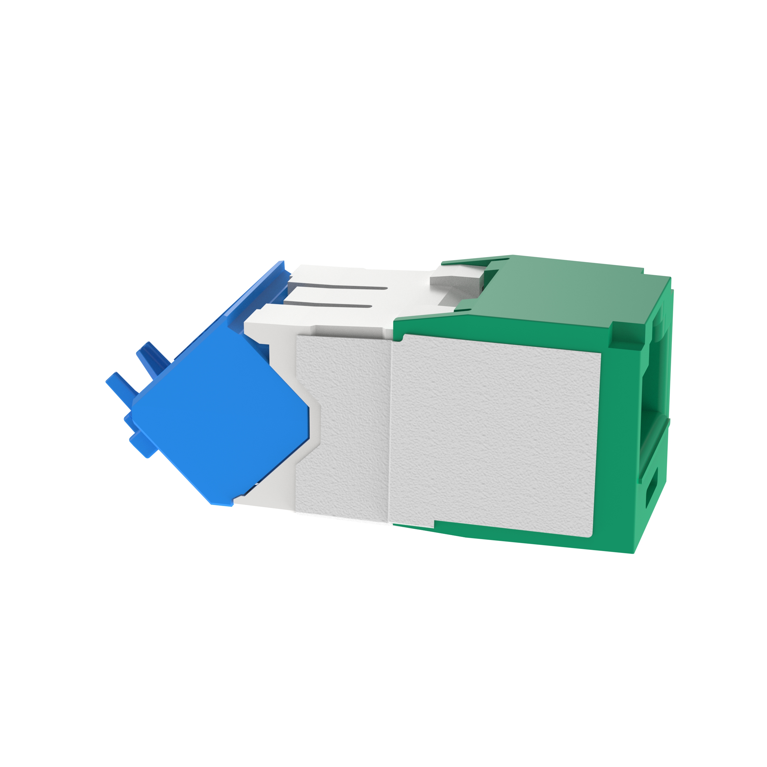 Twisted Pair RJ45 Cat 6A Yukarı/Aşağı TG Jak Modülü, Yeşil