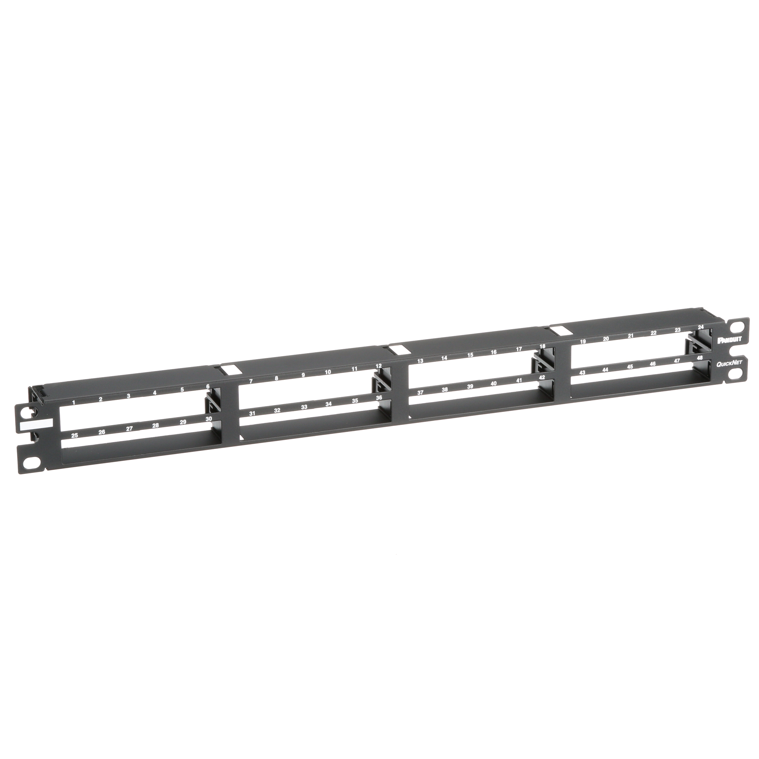 QuickNet™ Yama Paneli, 48 Port, 1 RU, Siyah