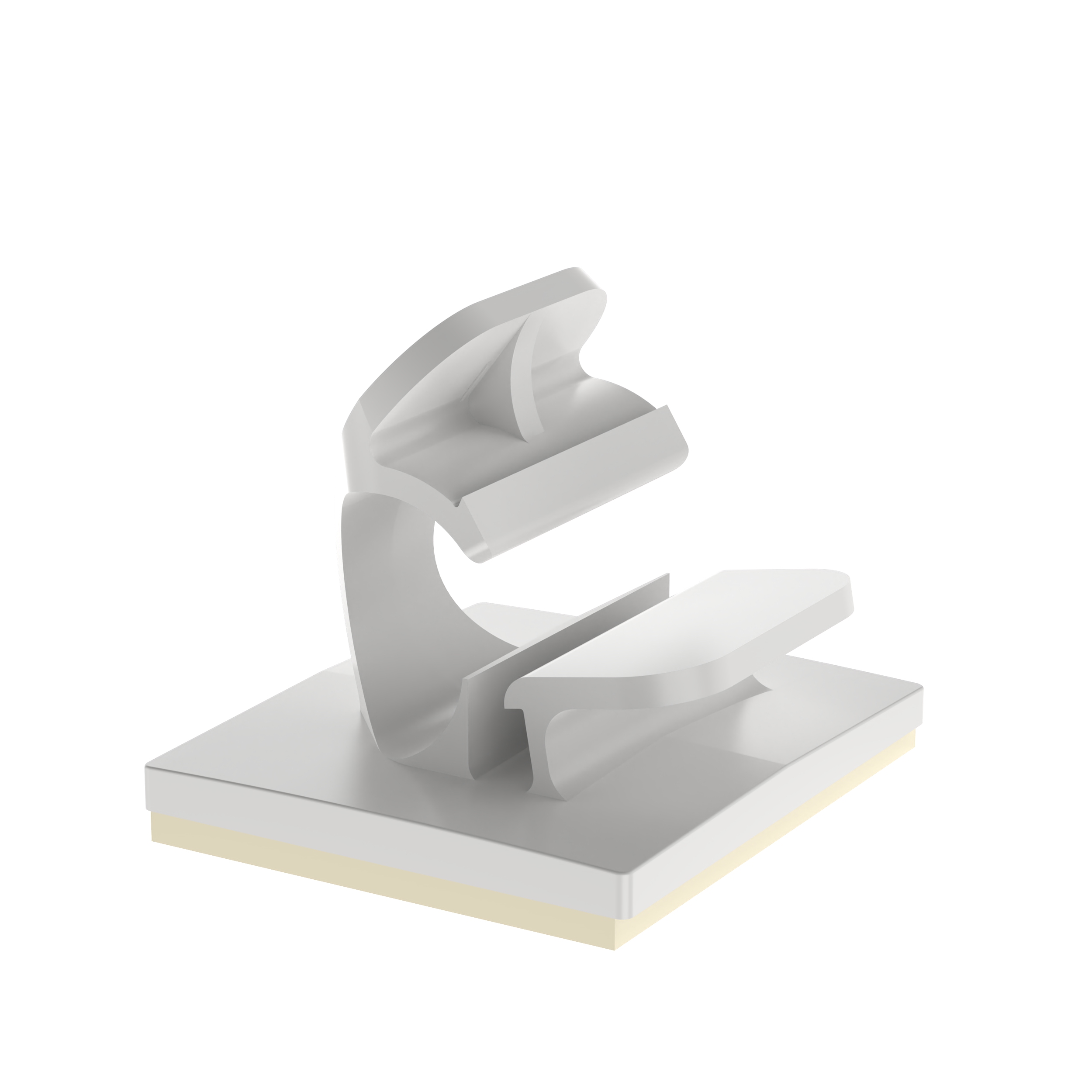 Kablo Klipsi, Doğal, PA 6.6, Kauçuk Yapışkanlı, 22.4x25.4mm, 500'lü Paket