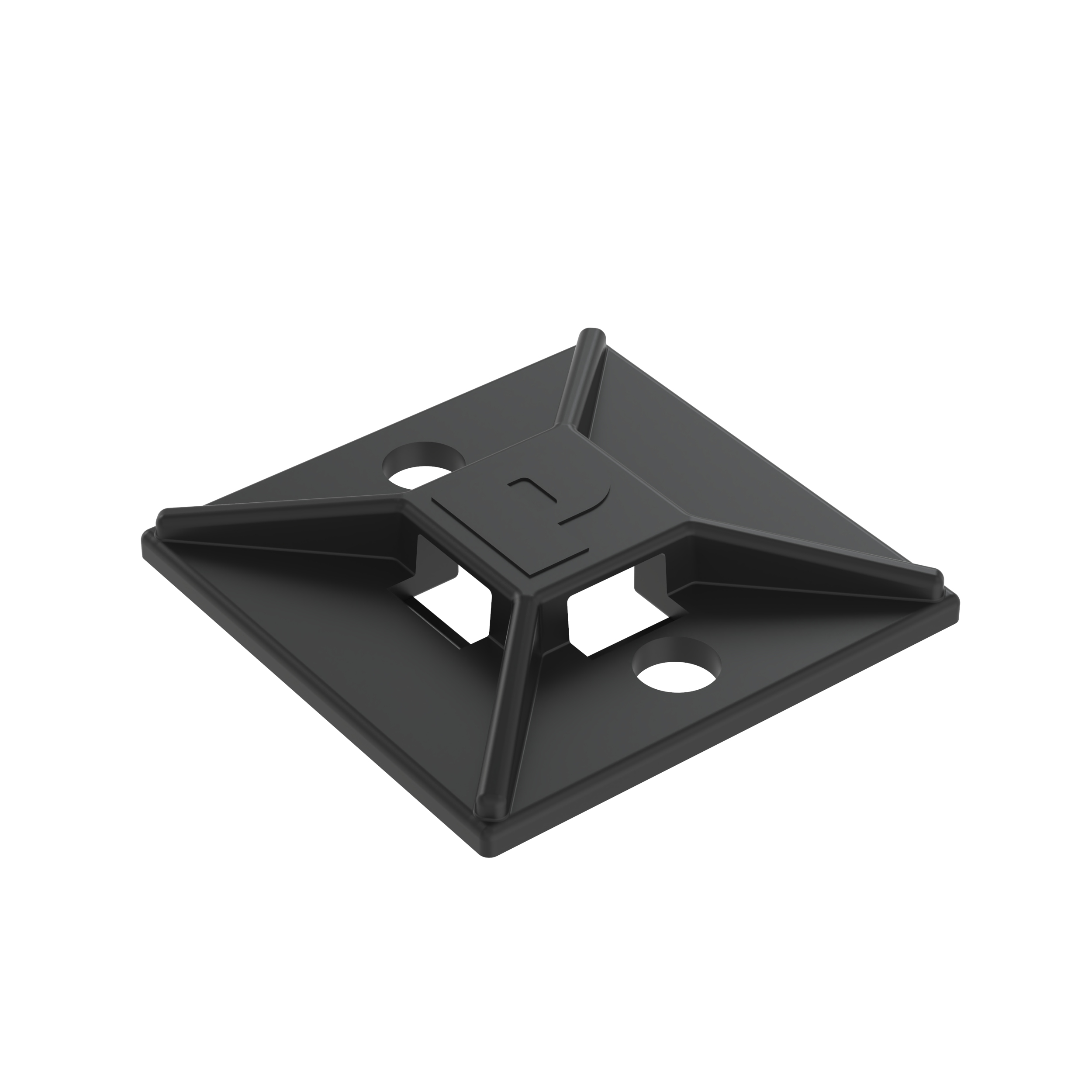 Kablo Bağı Montajı, Siyah, UV PA6.6, Akrilik Yapışkanlı, 28.6x28.6mm, 500'lü Paket