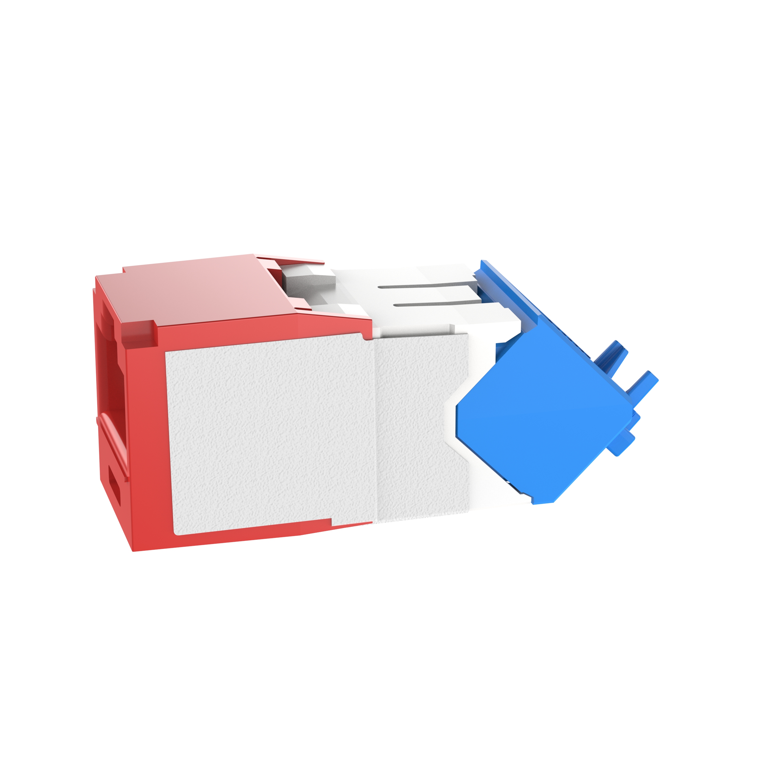 Twisted Pair RJ45 Cat 6A Yukarı/Aşağı TG Jak Modülü, Kırmızı