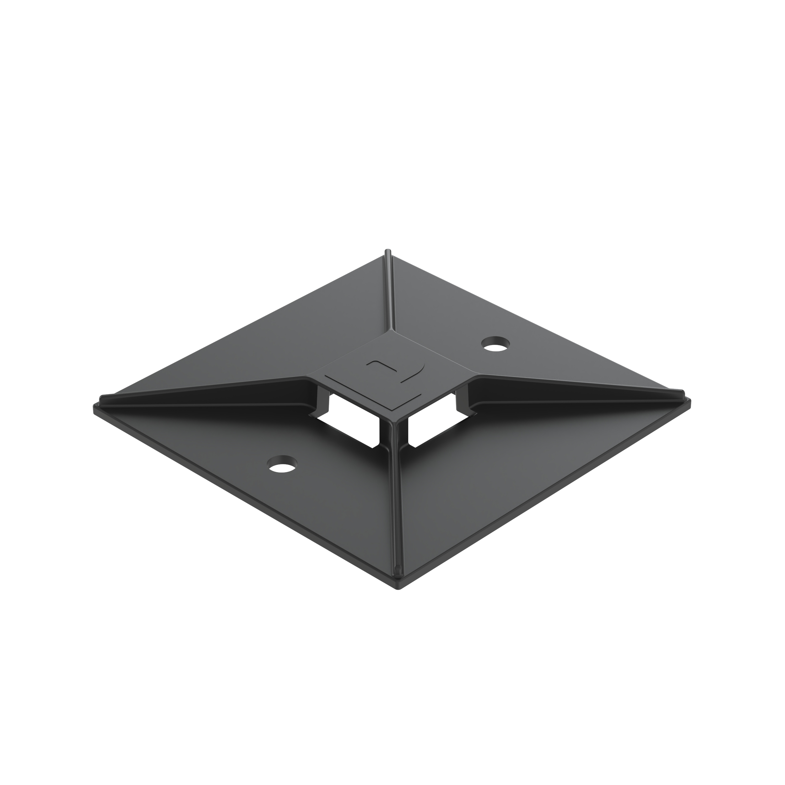 Kablo Bağı Montajı, Siyah, PA 6.6, Kauçuk Yapışkanlı, 38.1x38.1mm, 50'li Paket