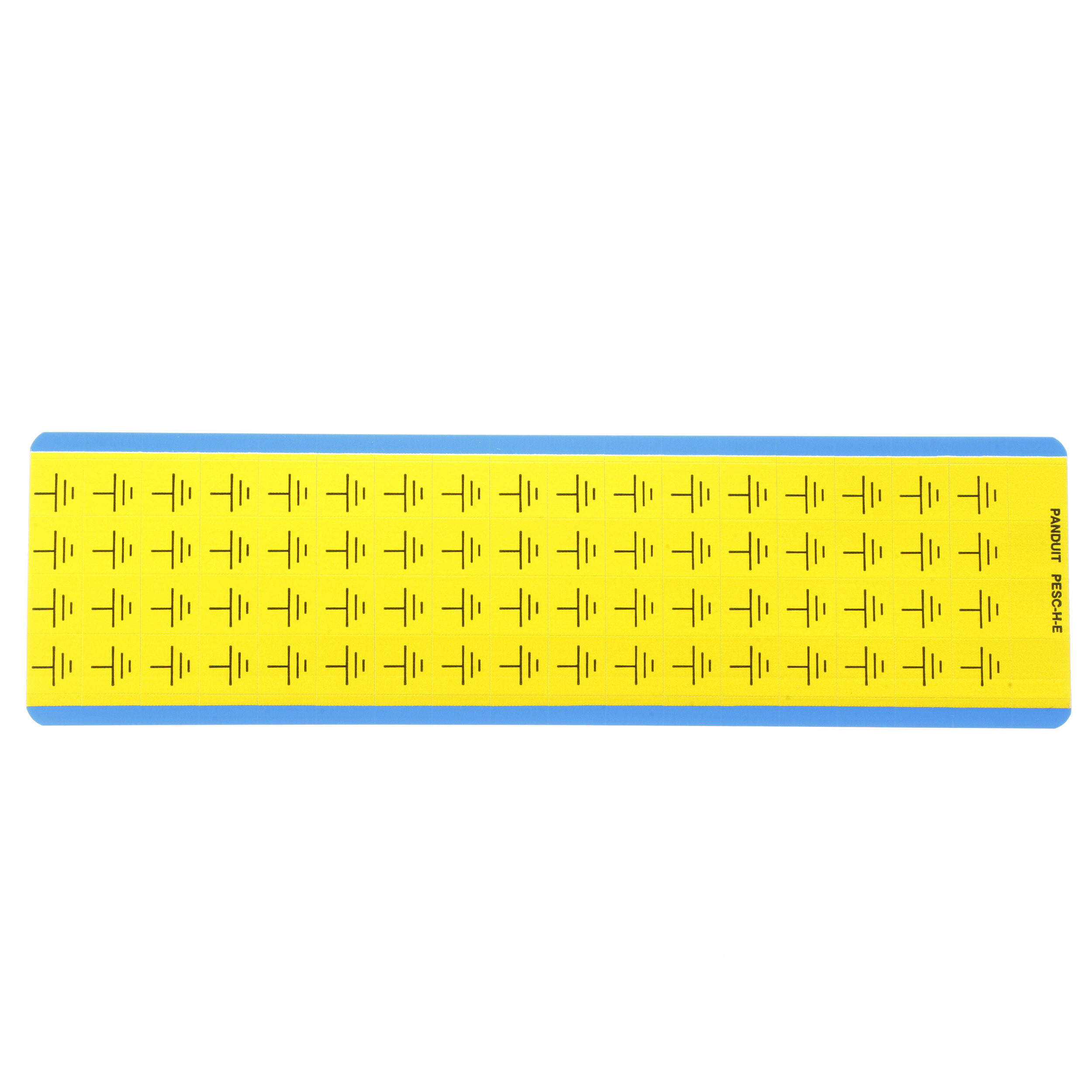 Symbole élec. Terre 13x13mm noir sur jaune 68/carte Cdt.10 cartes