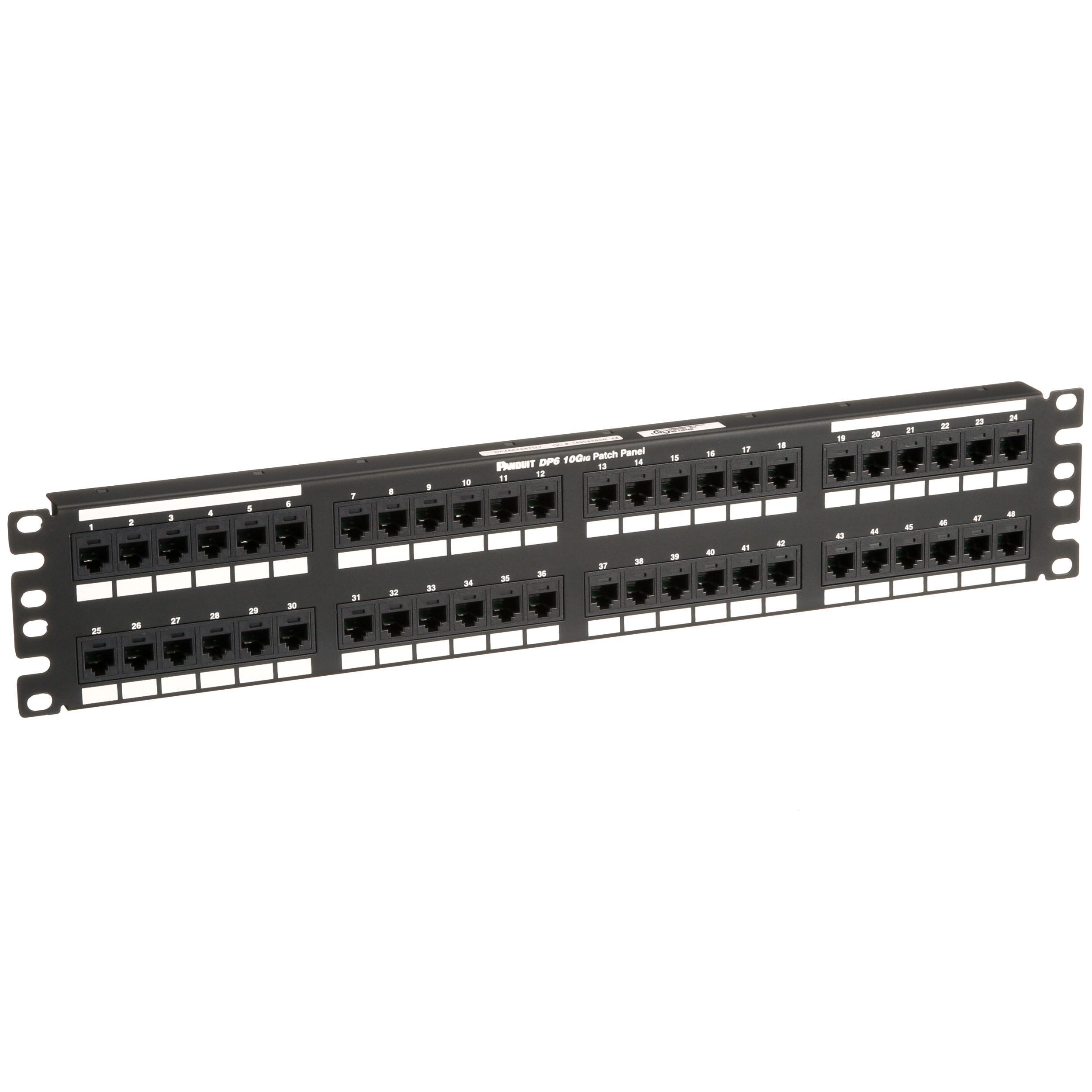 Cat 6A Punched Patch Panel, 48 Port, 2 RU, BL