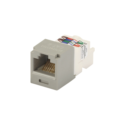 UTP RJ45 Cat 6 TP-Style Jack Module, Int'l Gray