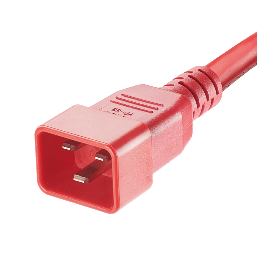 Güç Kablosu, IEC C20'den IEC C19'a, 2 feet (0.6m), Kırmızı