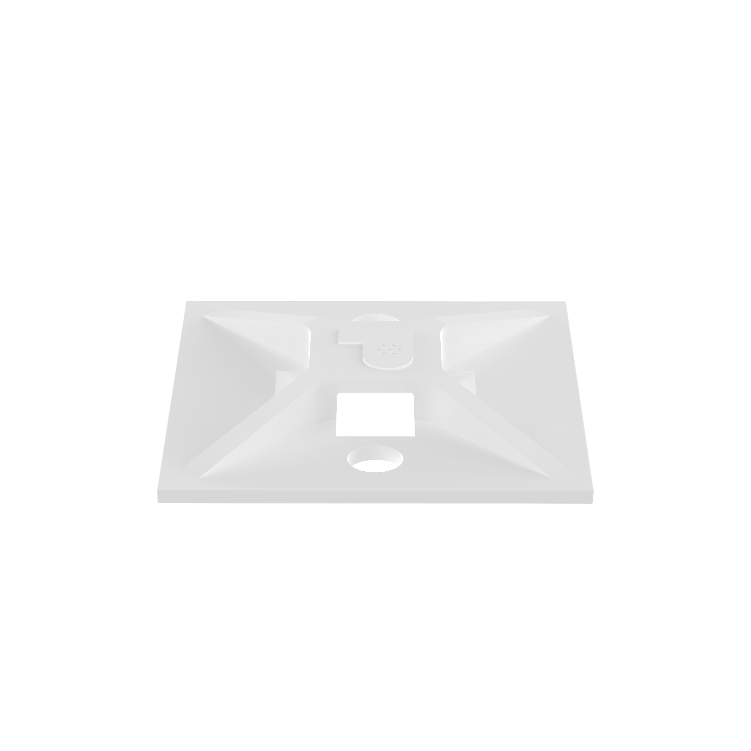 Kablo Bağı Montajı, Beyaz, ABS, Akrilik Yapışkanlı, 25.4x25.4mm, 100'lü Paket