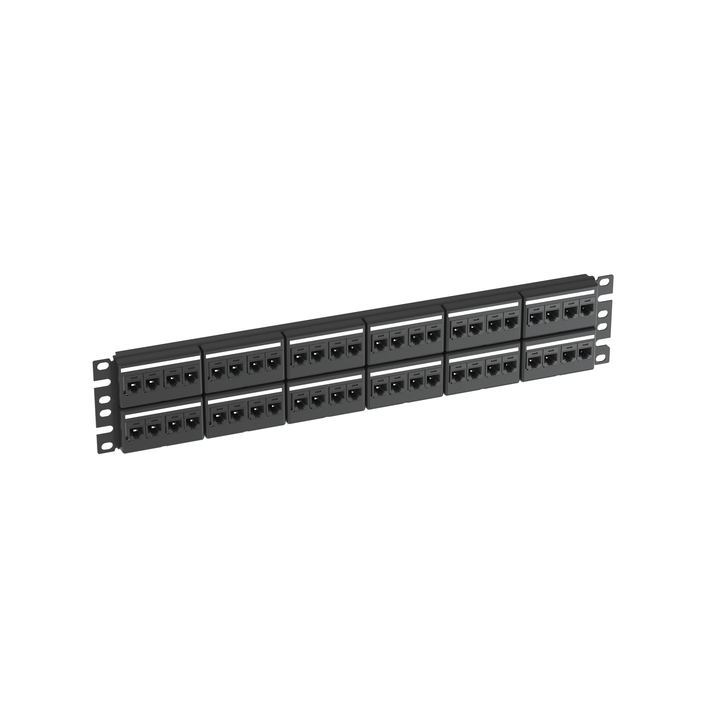 Yama Paneli Seti, Cat 6A UTP, 48 port, 2 RU, BL