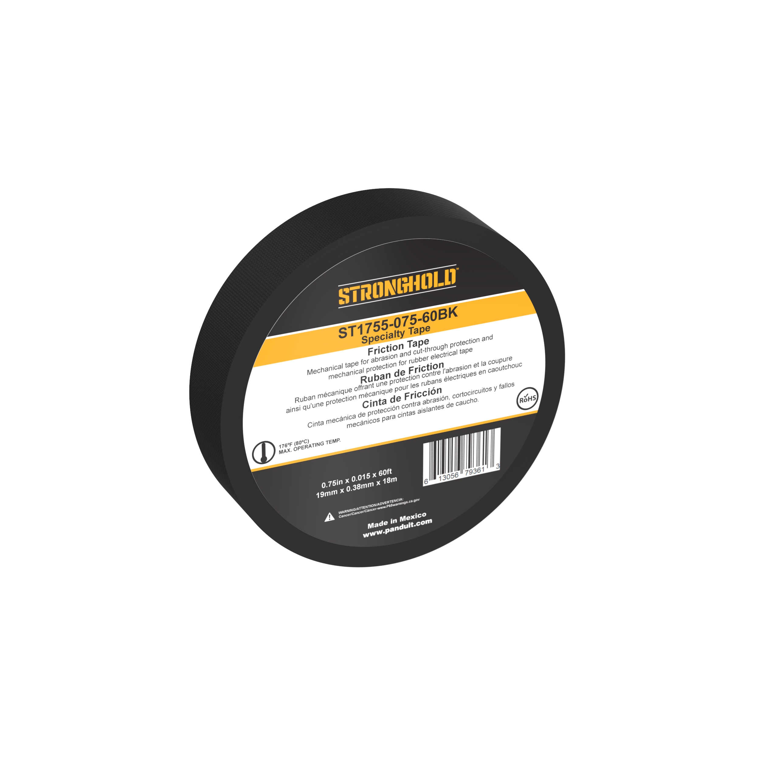 Specialty, Black, EPDM,Friction Tape, PK1