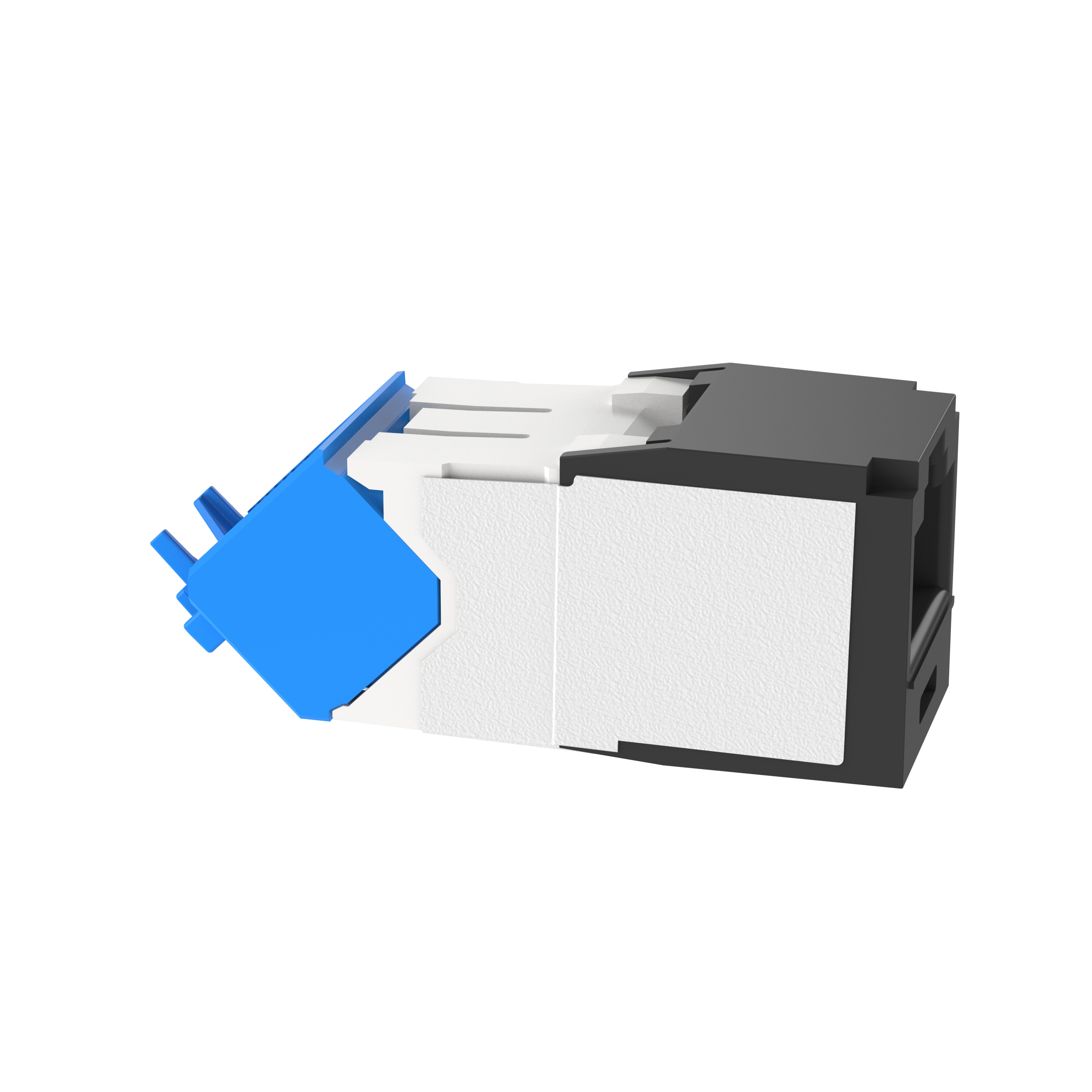 Twisted Pair RJ45 Cat 6A Yukarı/Aşağı TG Jak Modülü, Siyah