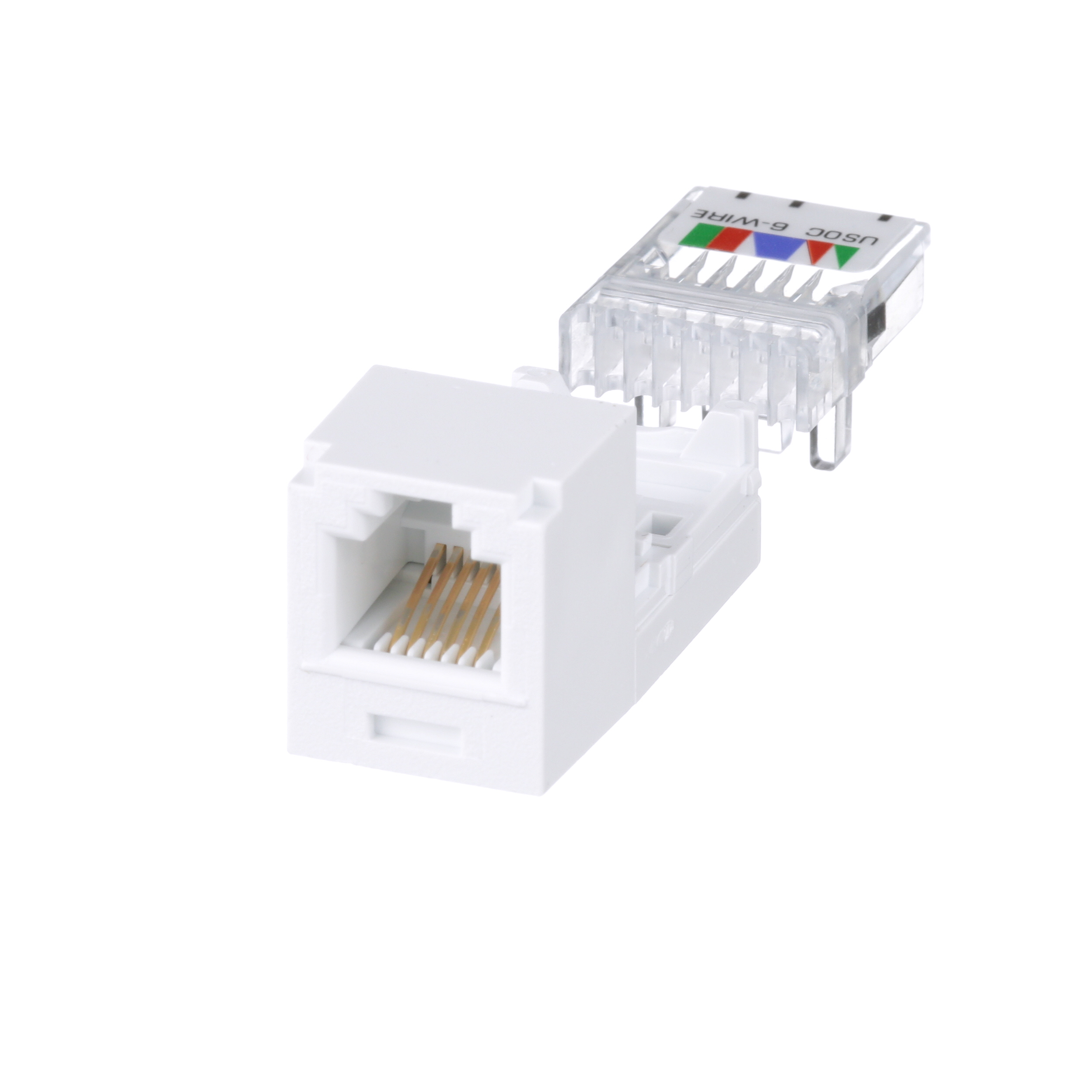 UTP RJ45 Cat 3 Leadframe Jack Modülü USOC, Beyaz