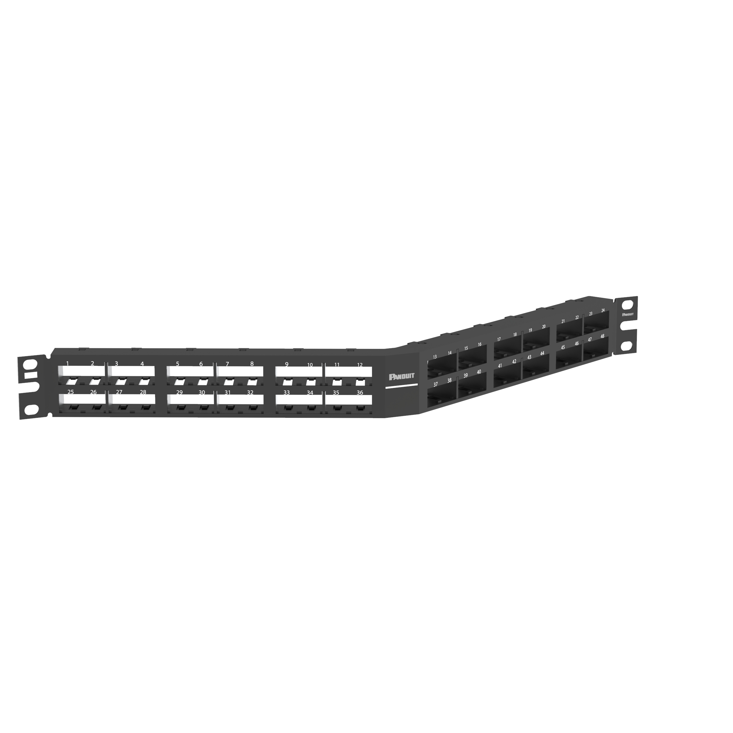 Mini-Com® Dik Açılı Yama Paneli, 48 port, 1 RU, BL