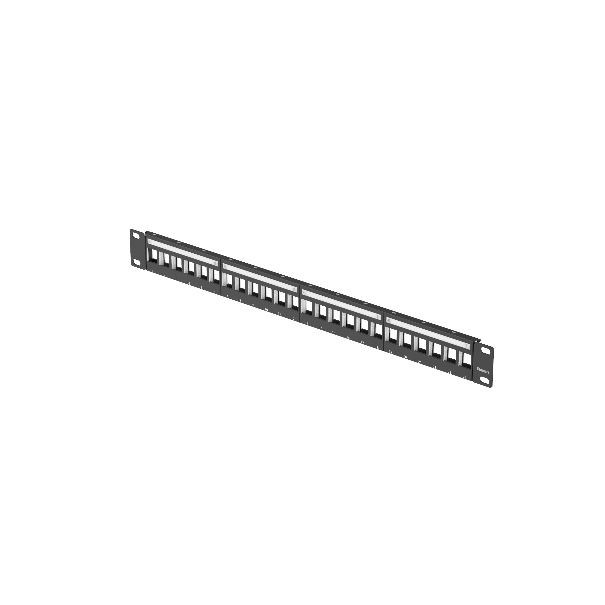 Keystone Tam Metal Patch Panel, 24 Port, 1 RU, BL