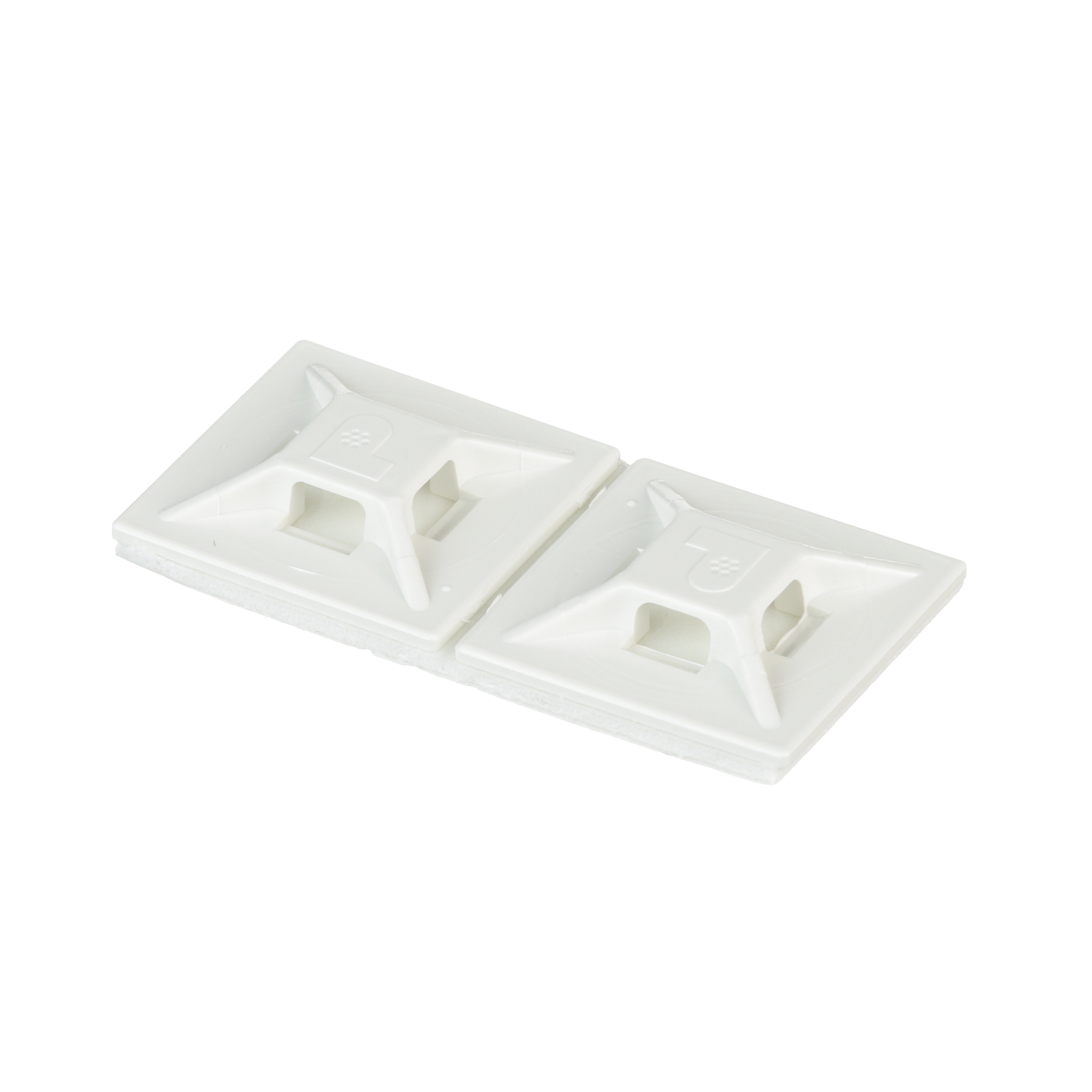 Kablo Bağı Montajı, Beyaz, ABS, Kauçuk Yapışkanlı, 19.1x19.1mm, 500'lü Paket