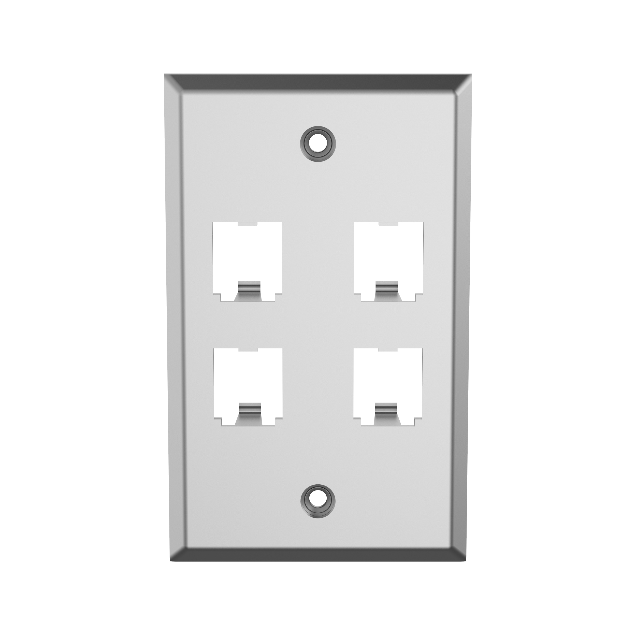 Mini-Com® Paslanmaz Çelik Yüz Levhası, 4 Port